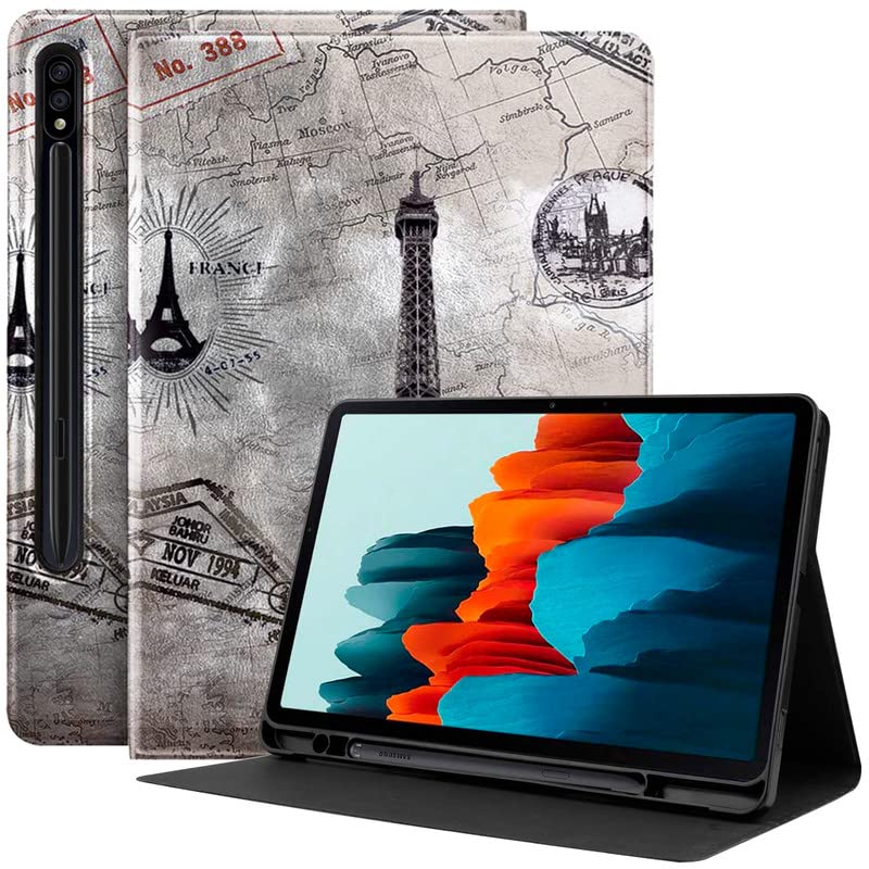 Robustrion Cover for Samsung Galaxy Tab S8 Cover Case/Galaxy Tab S7 11 inch Cover Flip Stand Cover for Samsung Galaxy S8 / S7 Tablet with S-Pen Holder [SM-X700/X706/T870/T875] - Eiffel (B0BTGL96YG) Amazon Price History, Amazon Price Tracker