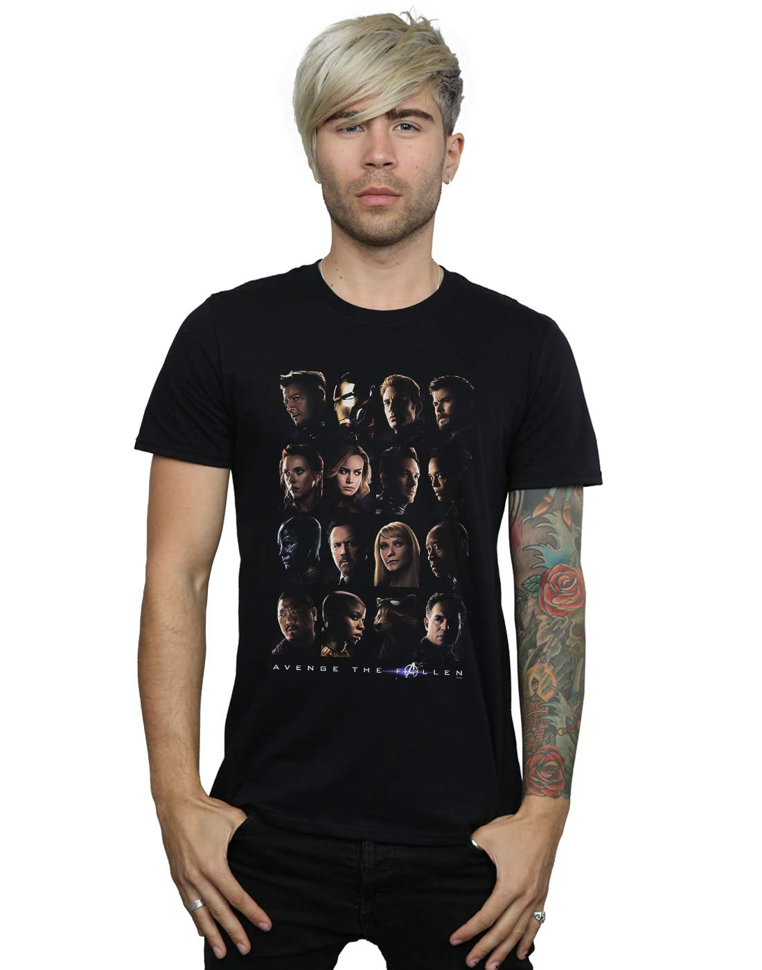 Absolute Cult Men's Black Marvel Avengers Endgame We Avenge The Fallen T-Shirt Medium