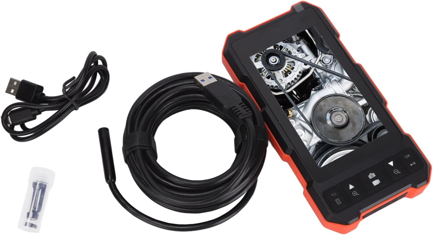 VTOSEN Endoscope Borescope LED, 5.5mm Single Lens with 4.5in IPS Screen, IP67 Waterproof Camera