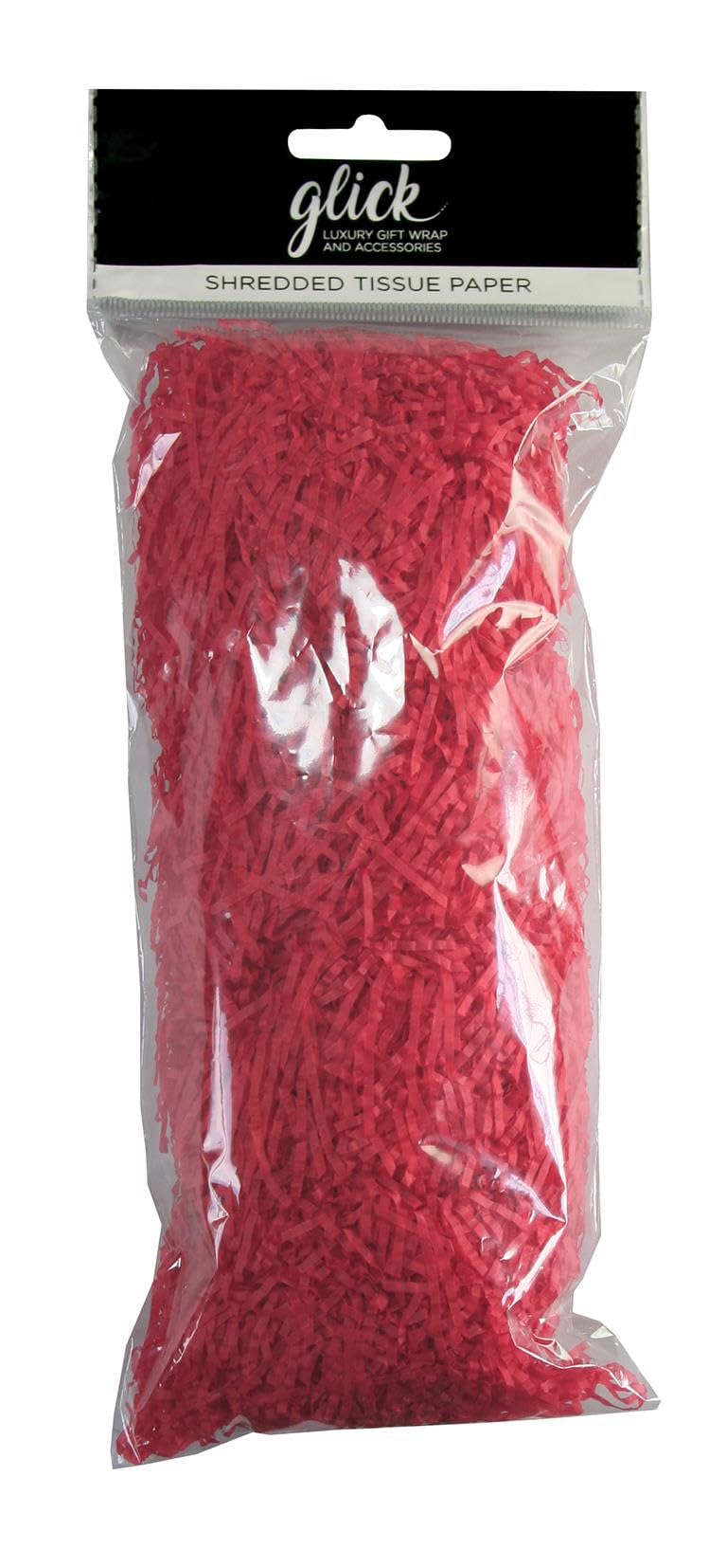 Glick Luxury Shredded Tissue Paper, Perfect for use in Gift Wrapping, Art & Crafts,30 GMS, Red (Packaging May Vary)