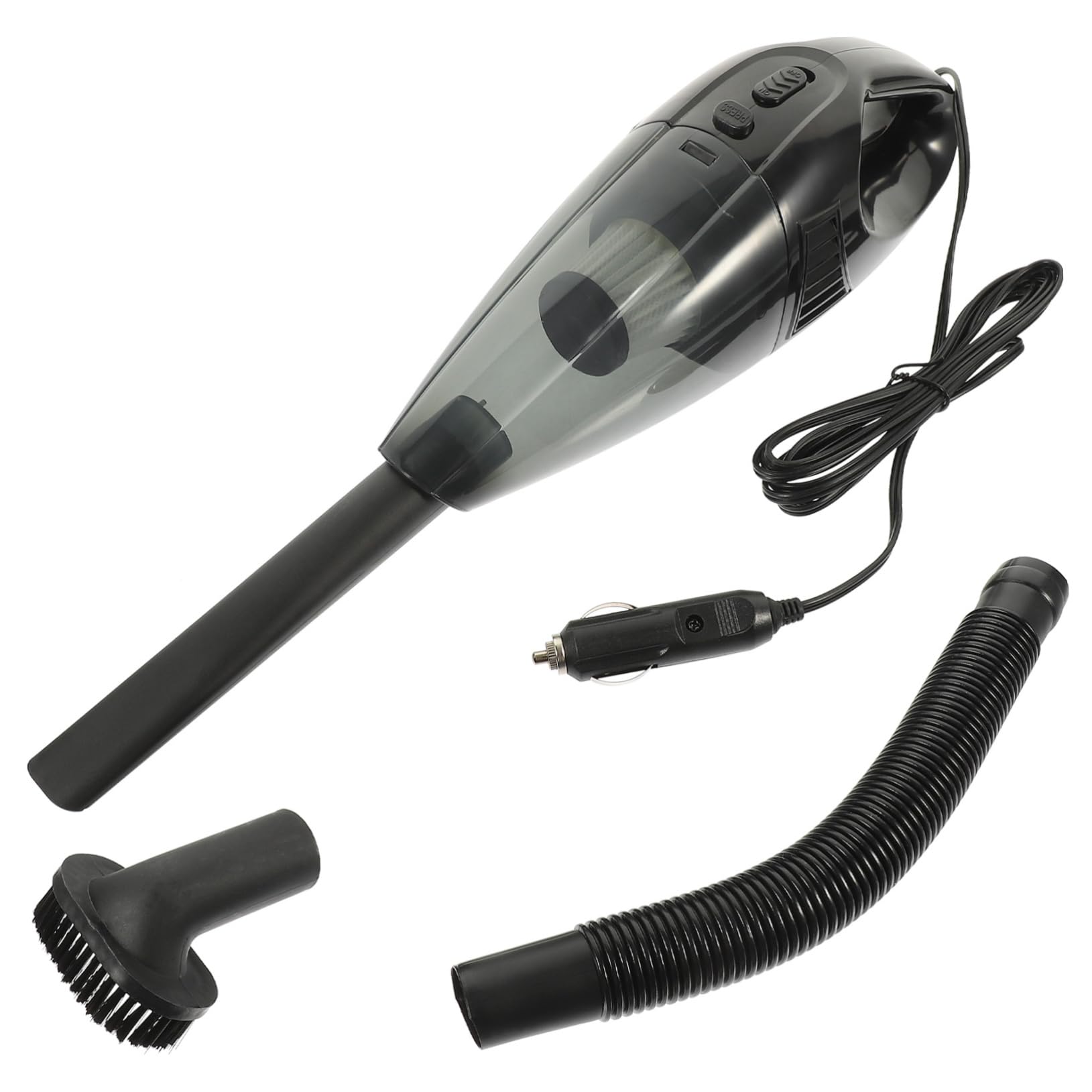 Hemobllo Aspirapolvere Auto Portatile per Pulizia Auto, Lavaggio a Secco e Bagnato, Aspiratore Portatile, Raccoglipolvere Dual-Use, ABS Nero