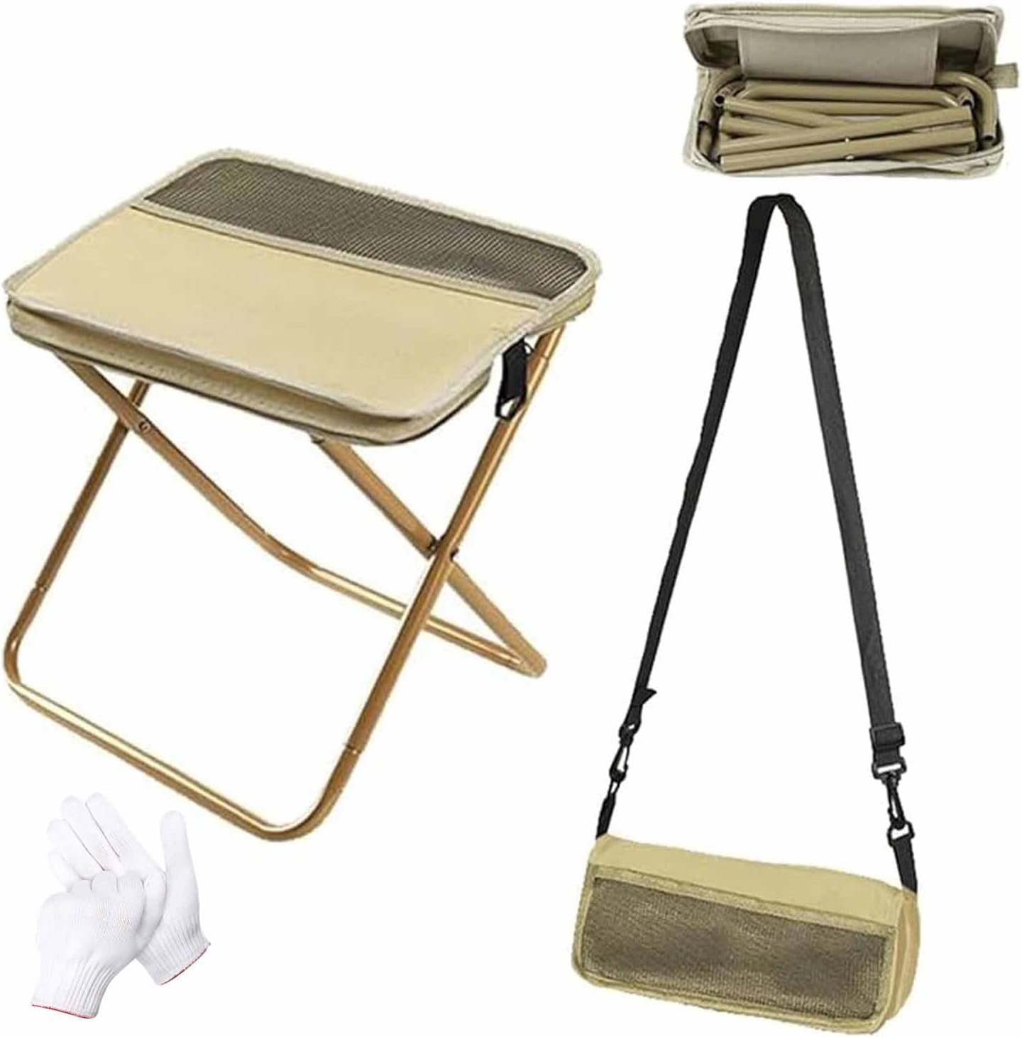 Sitbag Portable Chair, Foldable Backpack Stool, Folding Mini Outdoor Camping Stool with Carry Bag, Lightweight Zipper Pack Chair Footstool for Picnic Hiking Fishing (Beige, L) Sitbag Portable Chair, Foldable Backpack Stool, Folding Mini Outdoor Camping Stool with Carry Bag, Lightweight Zipper Pack Chair Footstool for Picnic Hiking Fishing (Beige, L)