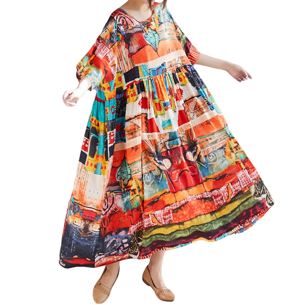SNOOU Vintage Plus Size Women Loose 