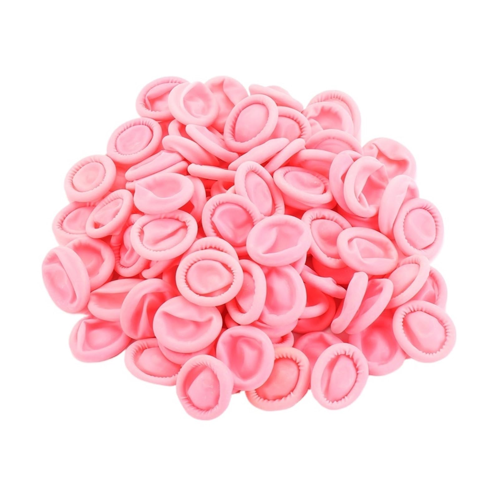 100 guantes desechables de goma natural, antideslizantes, antiestáticos, para uñas de látex, guantes protectores para las puntas de los dedos (rojo rosa)