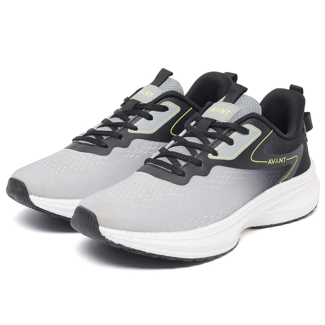 AVANT Men's Punch Running & Training Shoes - Superior Cushioning, Enhanced Grip TPU Outsole, Superior Traction, Anti Skid, Lightweight, Shock Absorption Tech, Sports Footwear (AVMSH170CL01UK9_Grey) 2