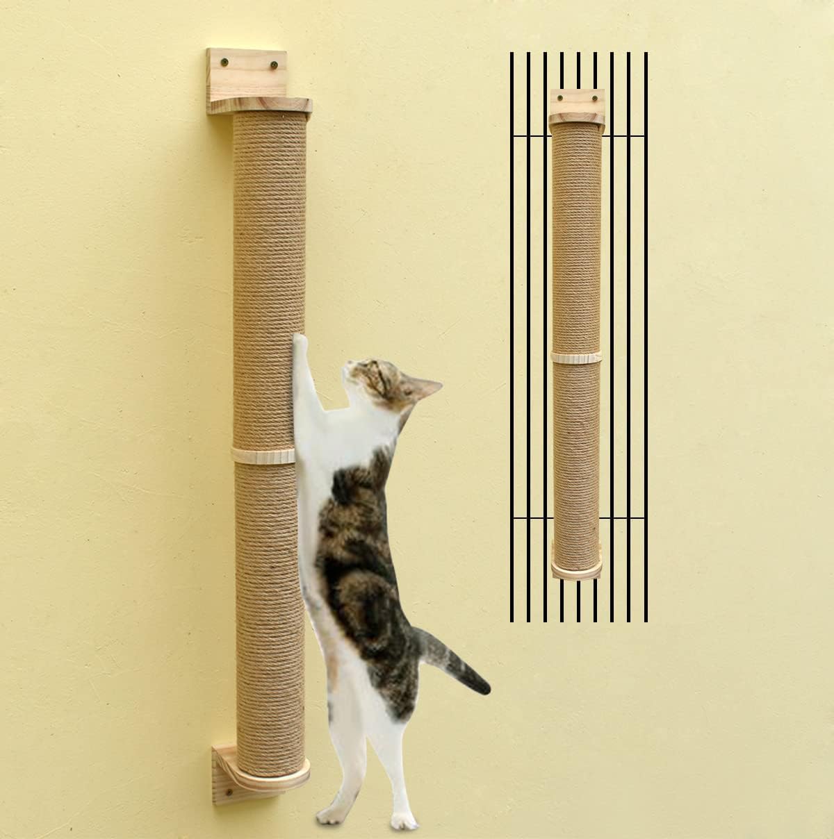 MIAOGE Wall Mounted Cat Scratcher,Cat Wall Scratching Posts and Cat