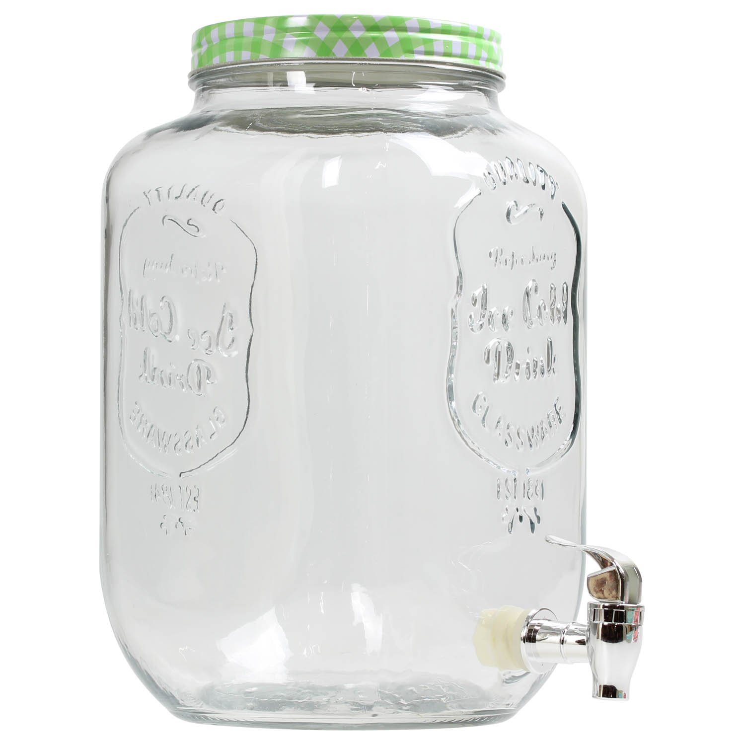 8 Litre Large Barrel Clear Glass Jar Cocktail Beverage