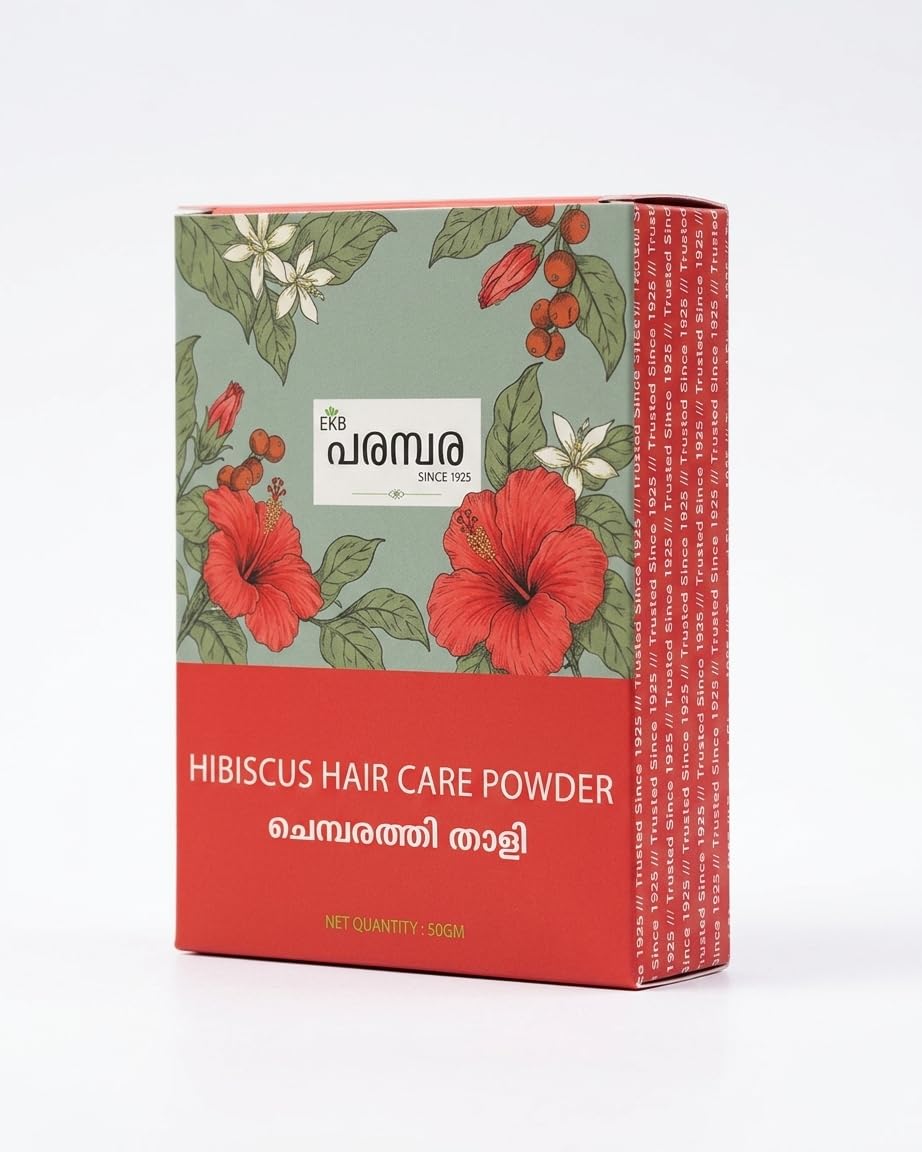 Hibiscus Hair Care Powder 100g | EKB Parambara SINCE 1925 | Premium Ayurvedic Herbal Hair Pack | Supports Healthy-Looking Scalp | Traditional Kerala Care (Pack of 2 (100gm))-image-20