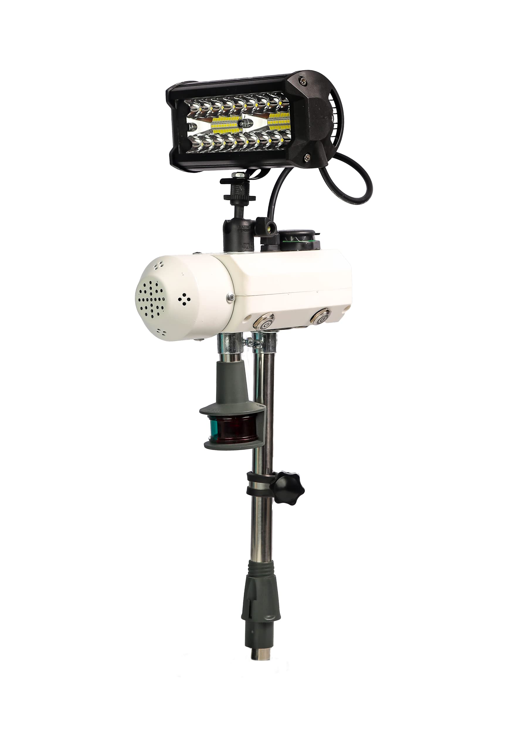 Basin Boat Lighting-BrightBird™ + NAV 2-PIN 120W/12,000 Lumens SmartBird Safety Lighting System USCG 2nm Nav light, 105db Horn, USB Port, Key Fob remote NEW iOS/Android app (not included)