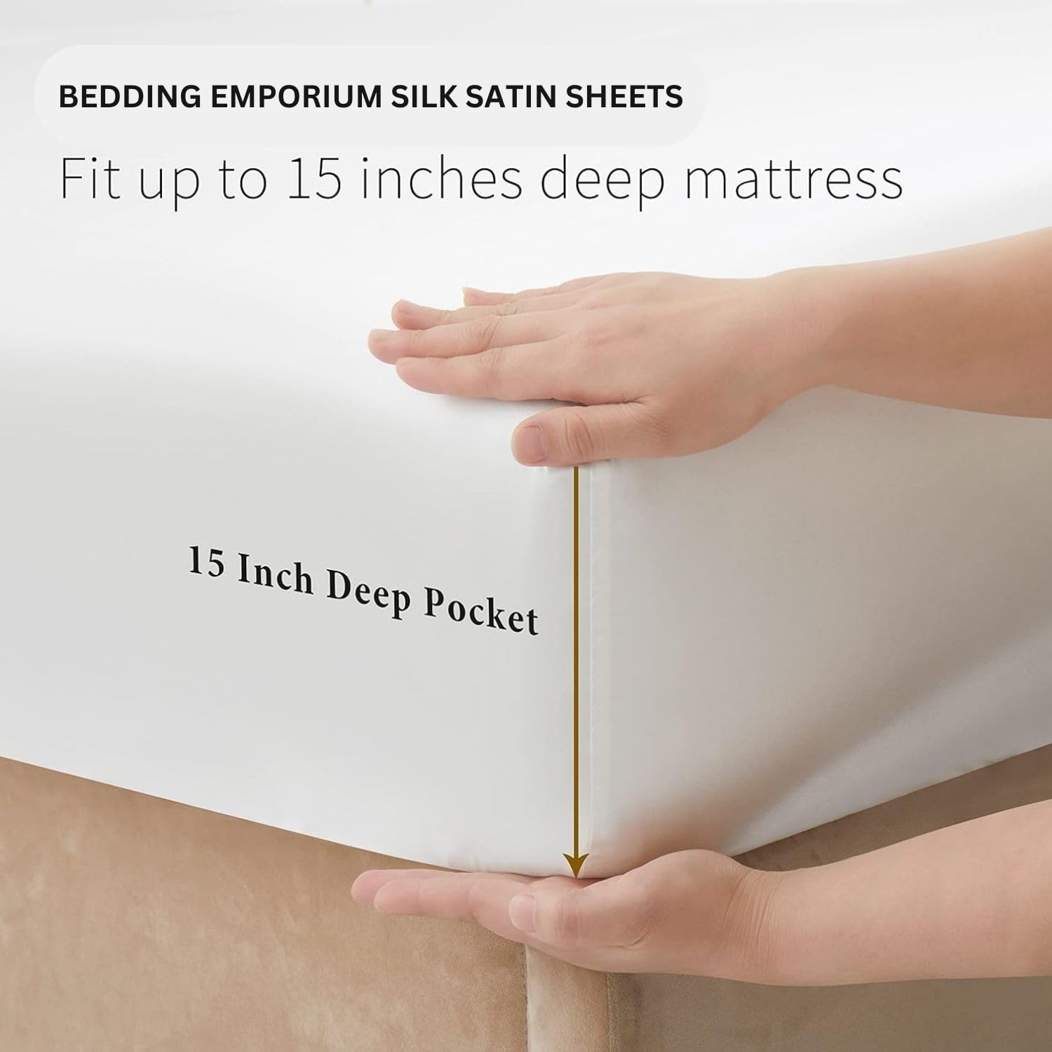 Mulberry Silk Satin Sheet Set - 4 Pc (1 Flat Sheet, 1 Fitted Sheet, 2 Pillowcases) -Smooth Bedding for Queen/King Bed - Wrinkle-Resistant, 15" Deep Pockets, Breathable & Cooling.(Silver Grey,Queen)