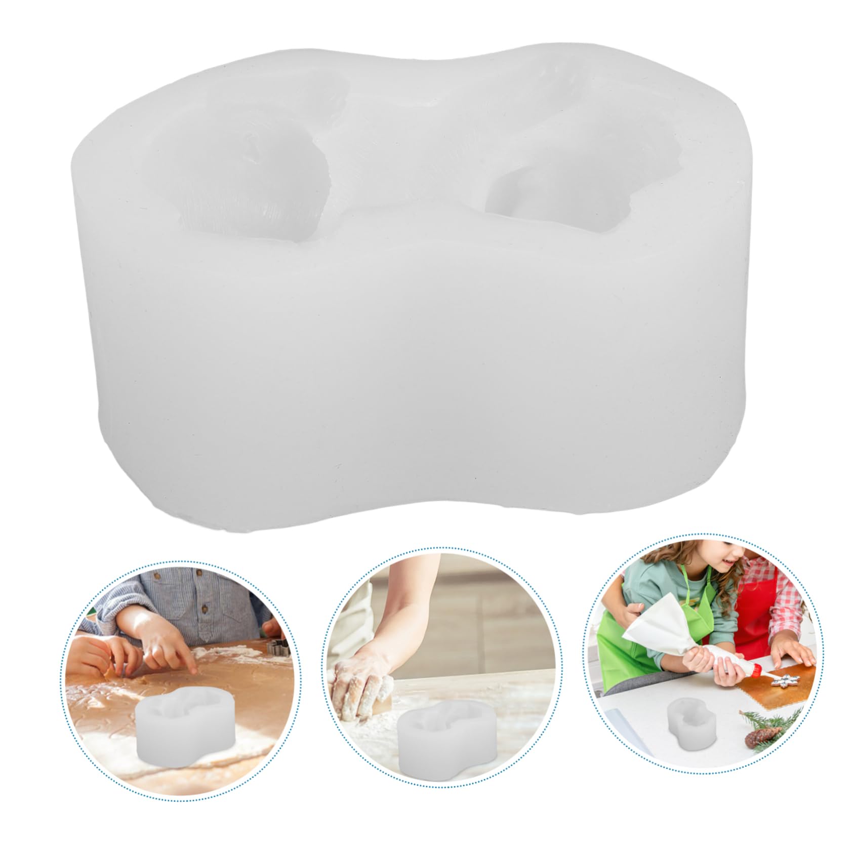 Moule à Pâtisserie en Silicone 3d Bulldog pour Mousse et Biscuits | Blanc, Résistant à Haute Température, Nettoyage Facile, pour Fête et Cuisson, Adapté aux Garçon et Filles