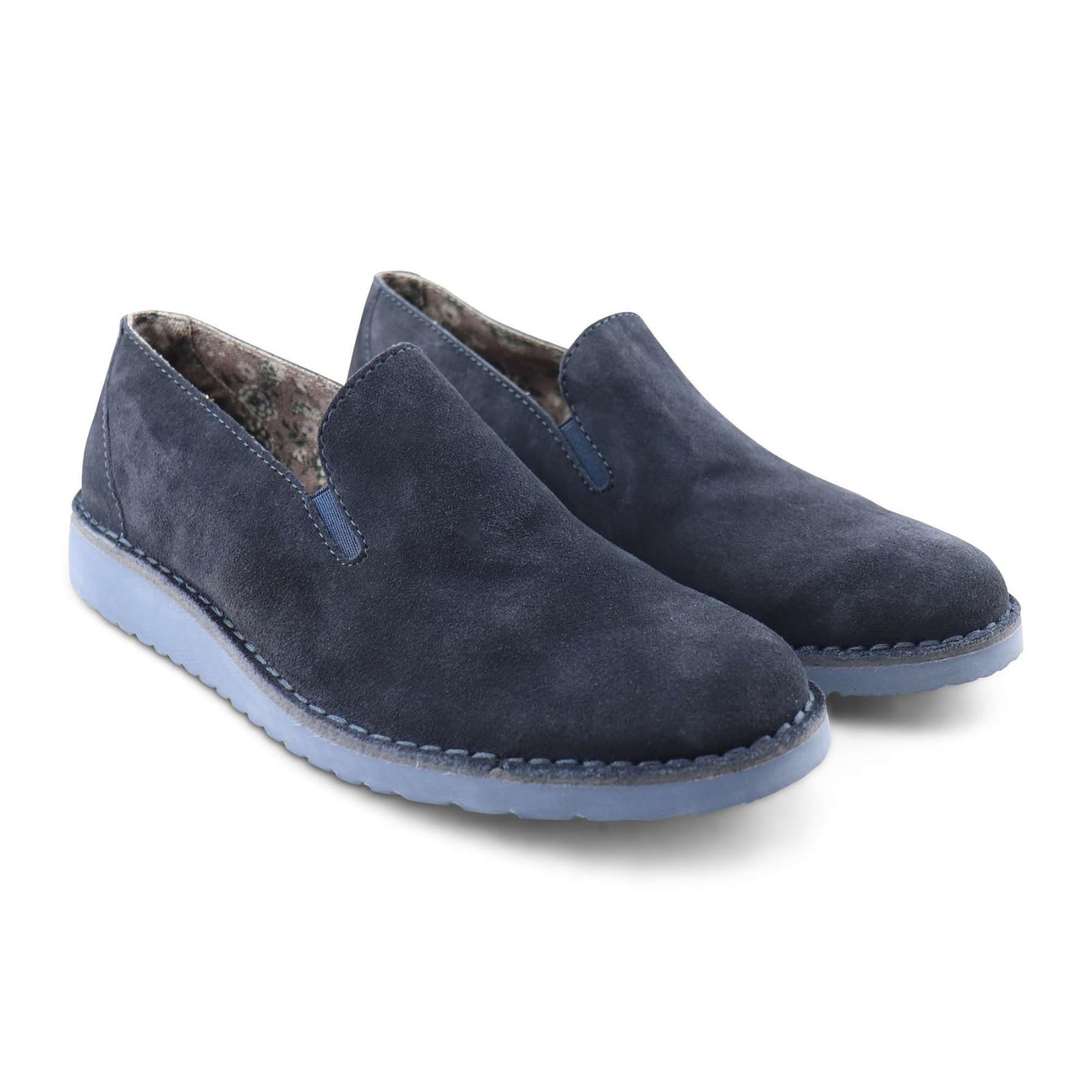 Slip-on Blu in camoscio