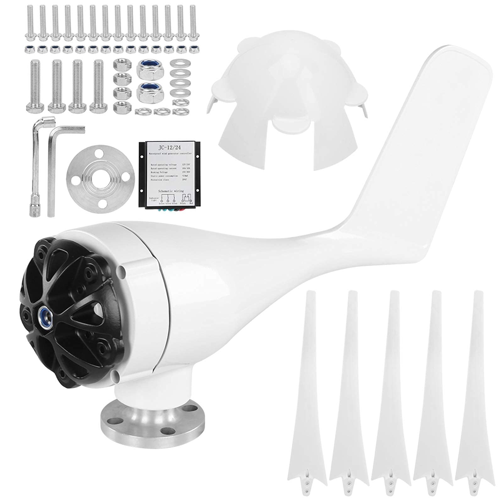 Generatore di turbine eoliche verticali Axi 8000W 12V 24V 48V 96V 220V, turbina eolica con regolatore 8 lame piccola turbina eolica per uso domestico generatori di energia alternativa