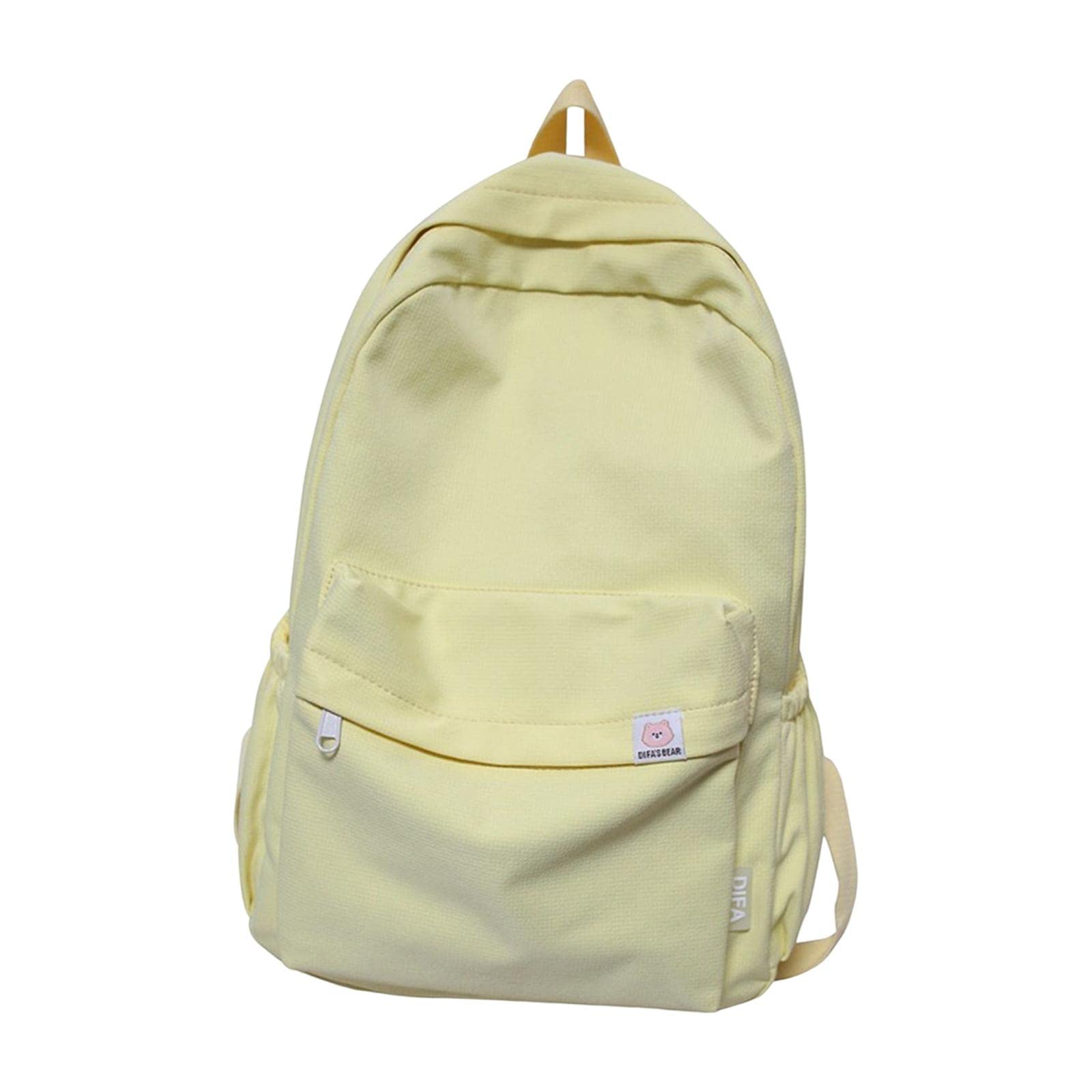 Solid Color Backpack Lightweight for Camping Outdoor Activities Short Trips Yellow | Womens & s|1 Backpack-image-49