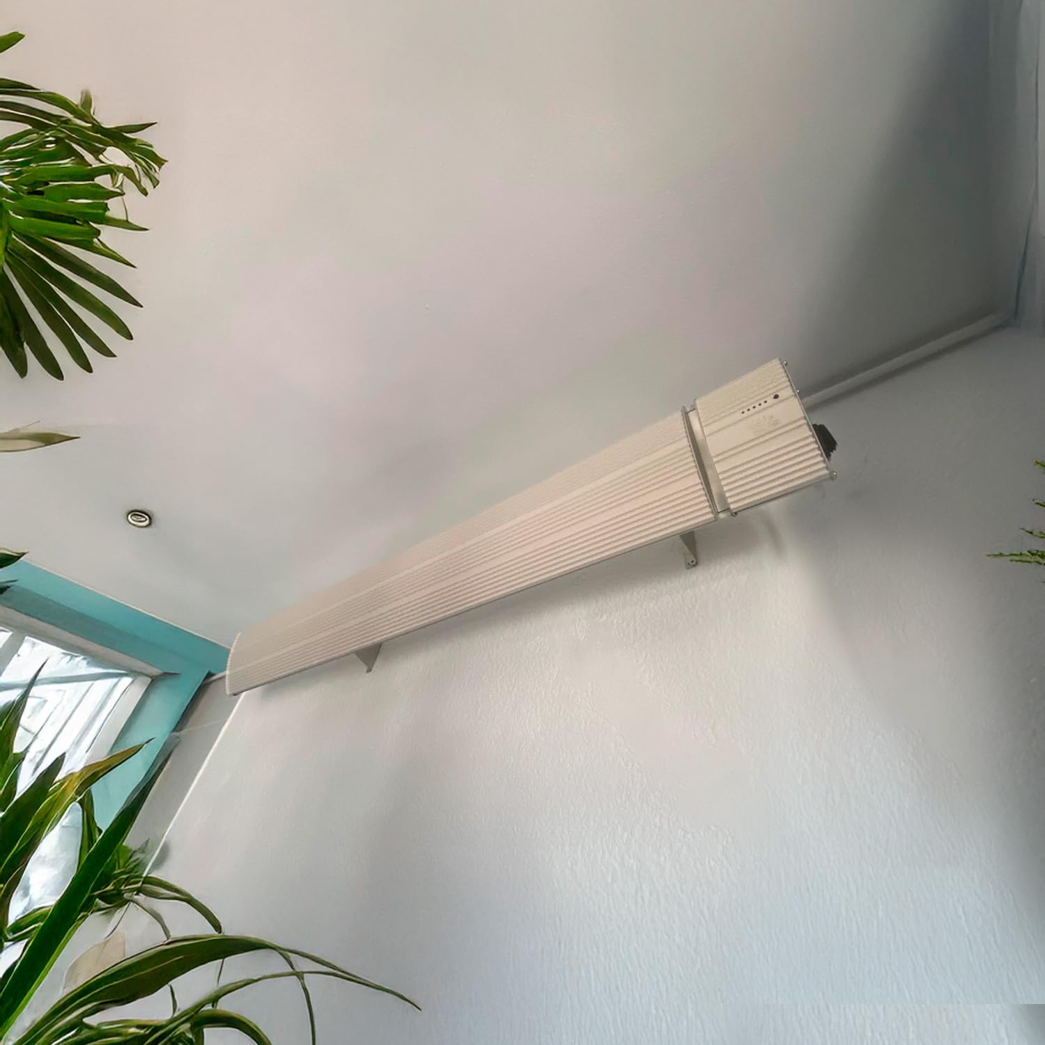 Mpc Marbella 1500w Calentador Cerámico Infrarrojo Blanco Sin Emisión De Luz Elemento Calefactor De Aleación De Aluminio Extruido Recubrimiento Cerámico Mando a Distancia Ip65