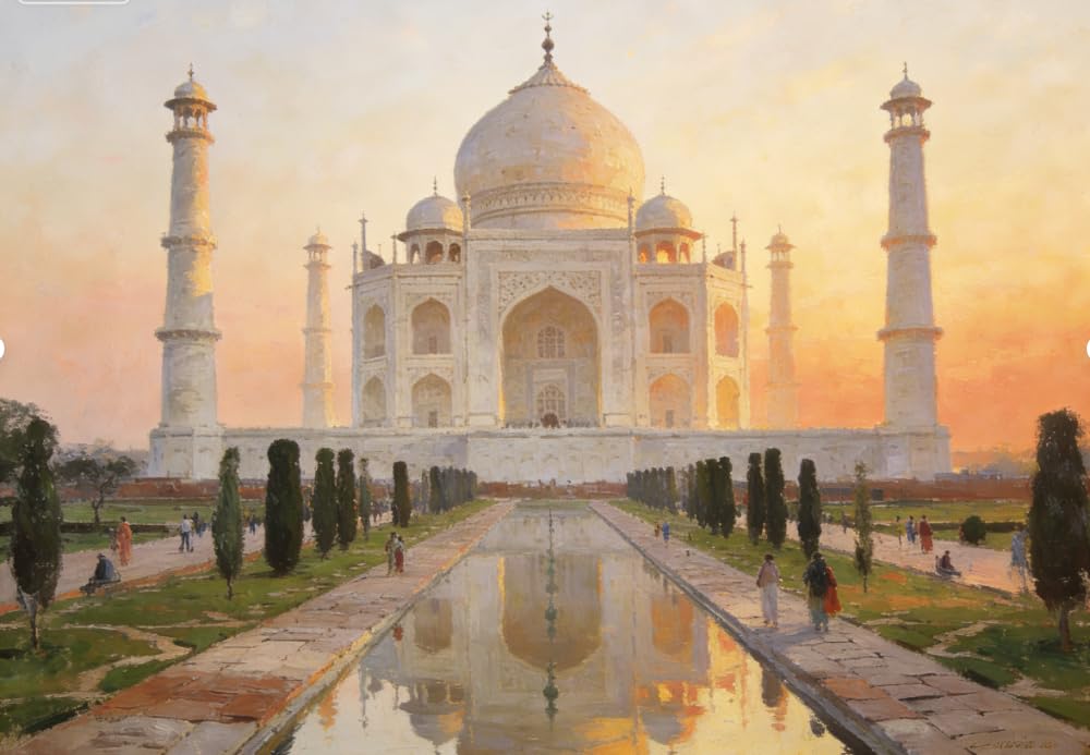 FanZheZhe Easy Cross Stitch Kits 50x70cm Architectural Landscape 11CT Stamped Embroidery Starter Kit for Cross-Stitch Supplies Needlework Craft
