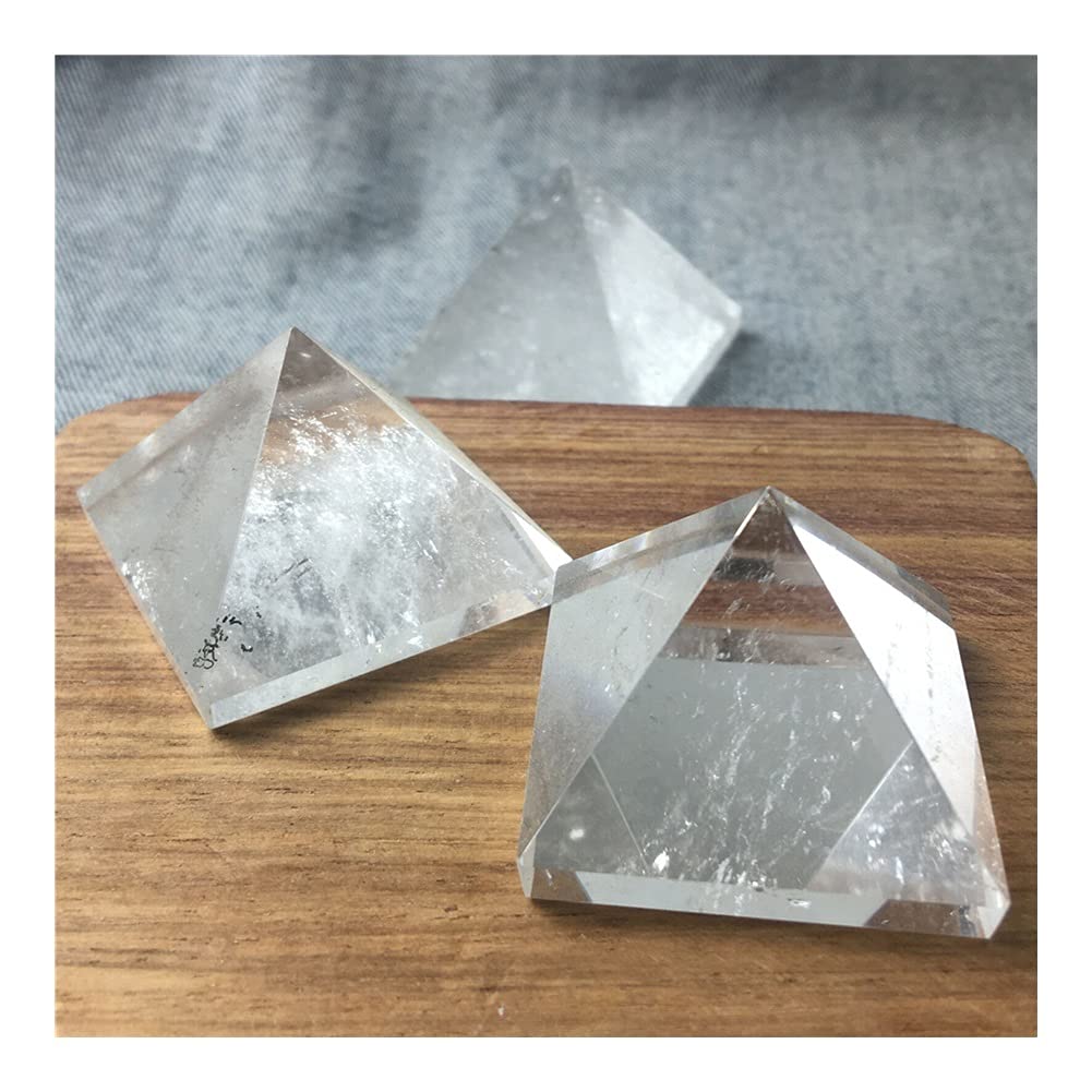 Regalo Pirámide de cristal de cuarzo transparente natural Reiki transparente Pirámide de cristal blanco natural Pulido de piedra en bruto for piedras preciosas y cristal ZFUGEDRLI (Size : 6-6.5cm)