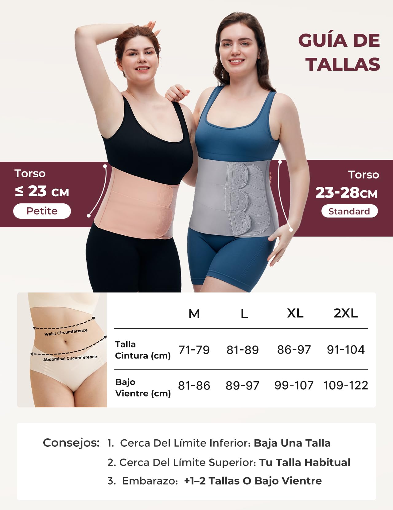 momcozy Ergowrap Faja Postparto Recuperación Abdominal, Faja Postparto Cesárea con Compresión 3D y Soporte Lumbar, Banda Lumbar para Mujer Invisible, Suave y Transpirable, Rosa Ostra