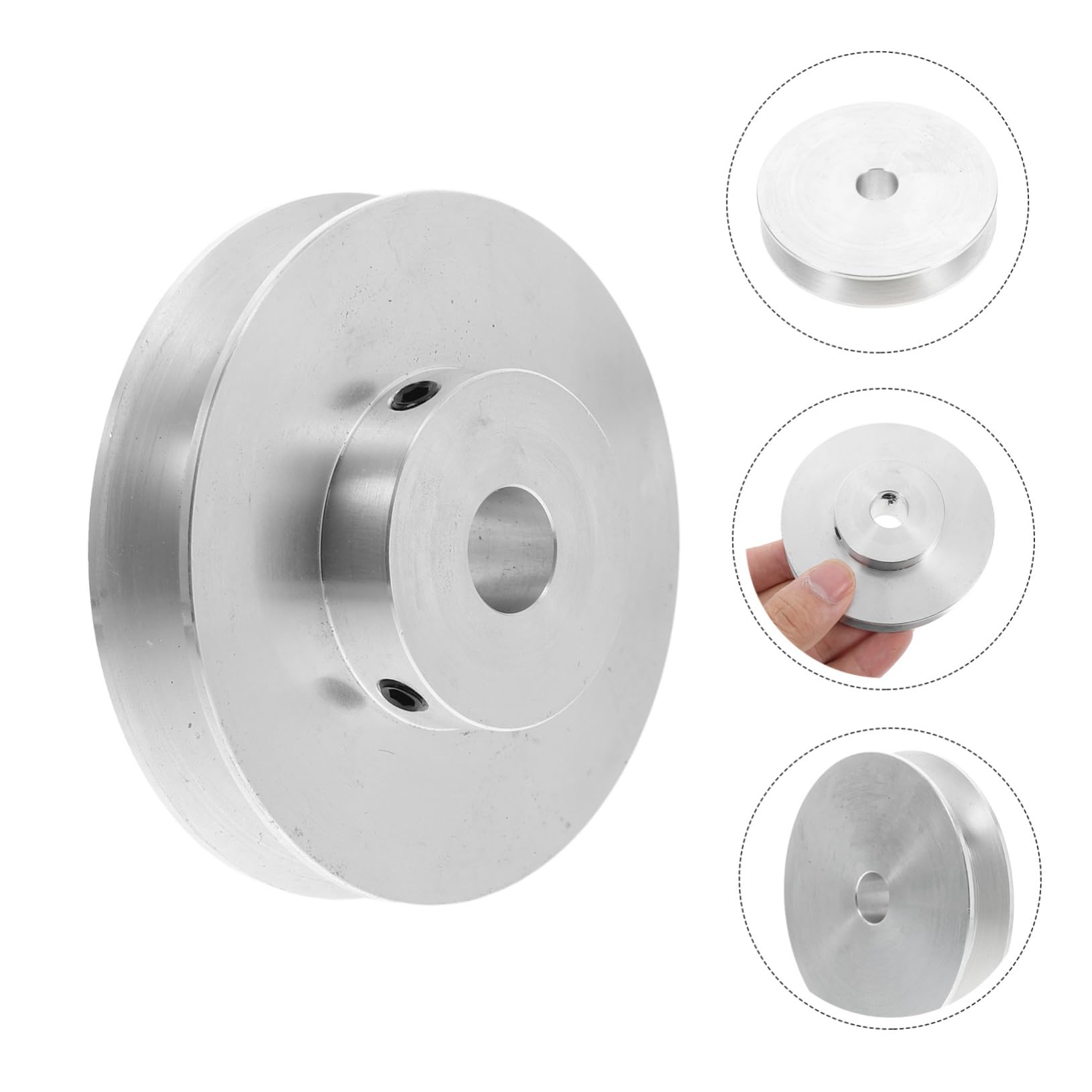 NUOBESTY Puleggia e per per Produzione Industriale Trasmissione Meccanica Scanalatura Facile da Cinghia a V in Alluminio Argento Scanalatura, Versatile