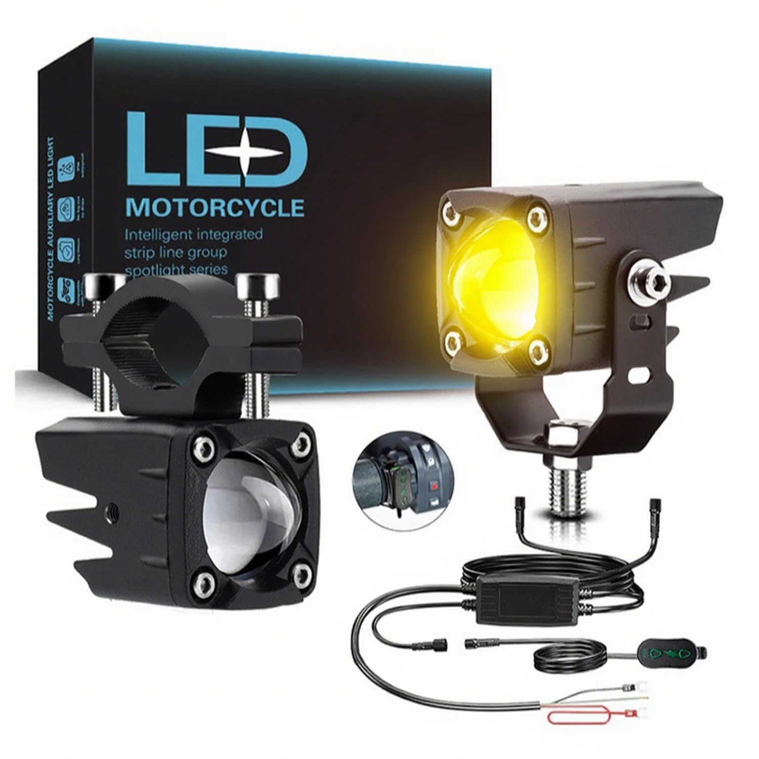 Amazon | バイク フォグランプ led 2色切り替え ホワイト 黄色