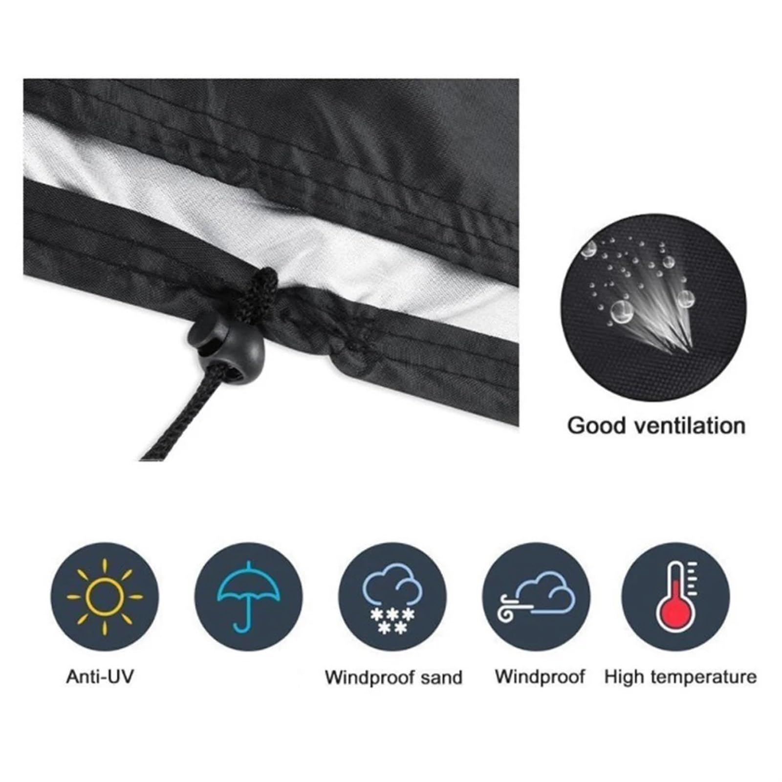 Funda para cortacésped autopropulsado, Funda for cortacésped, tractor de jardín, tela Oxford negra, 140 x 66 91 cm, con bolsa almacenamiento protectora