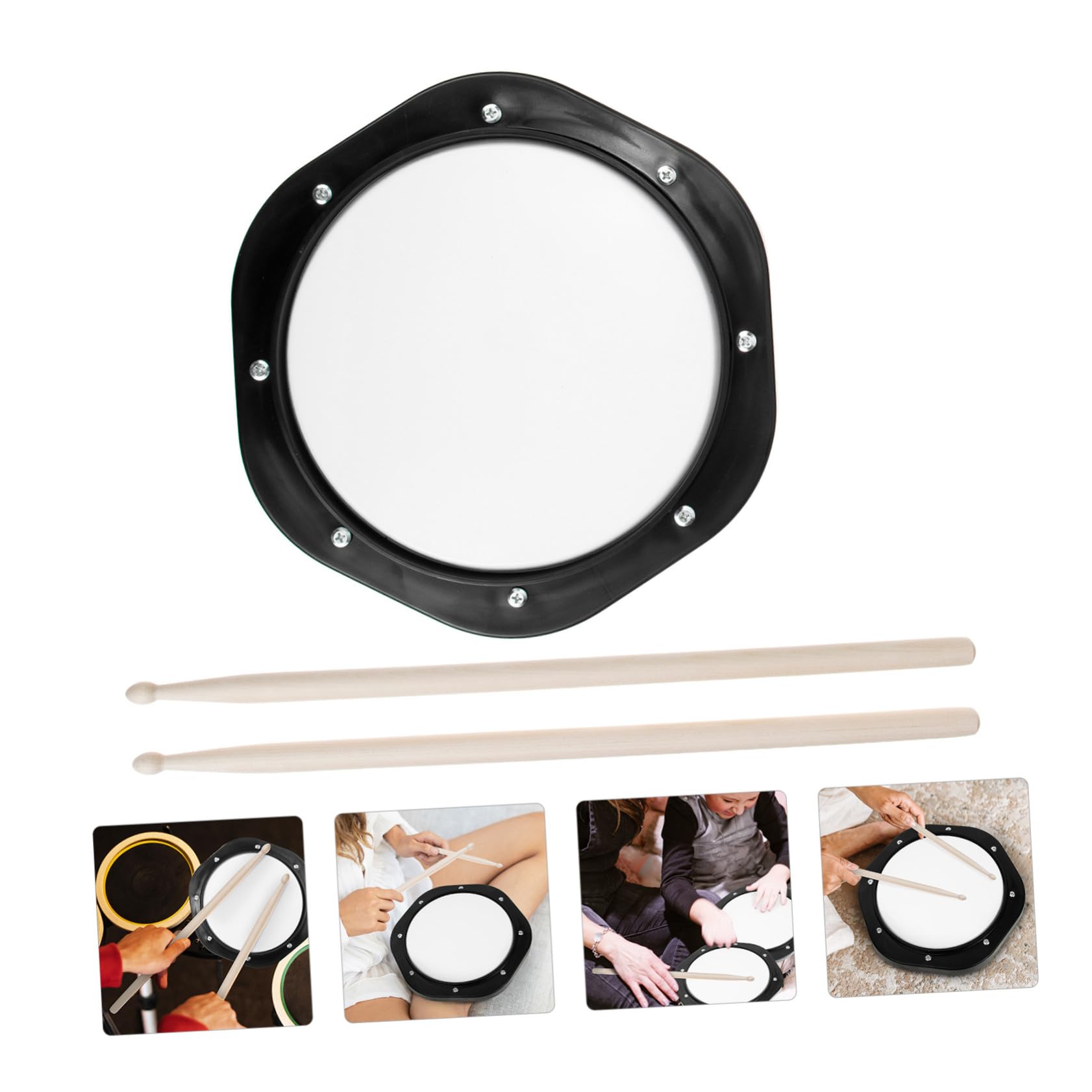 Alipis Almohadilla de Práctica para Batería de Goma Duradera con Soporte y Bolsa de Almacenamiento Pad Silencioso para Entrenamiento Casa y Regalo para Bateristas