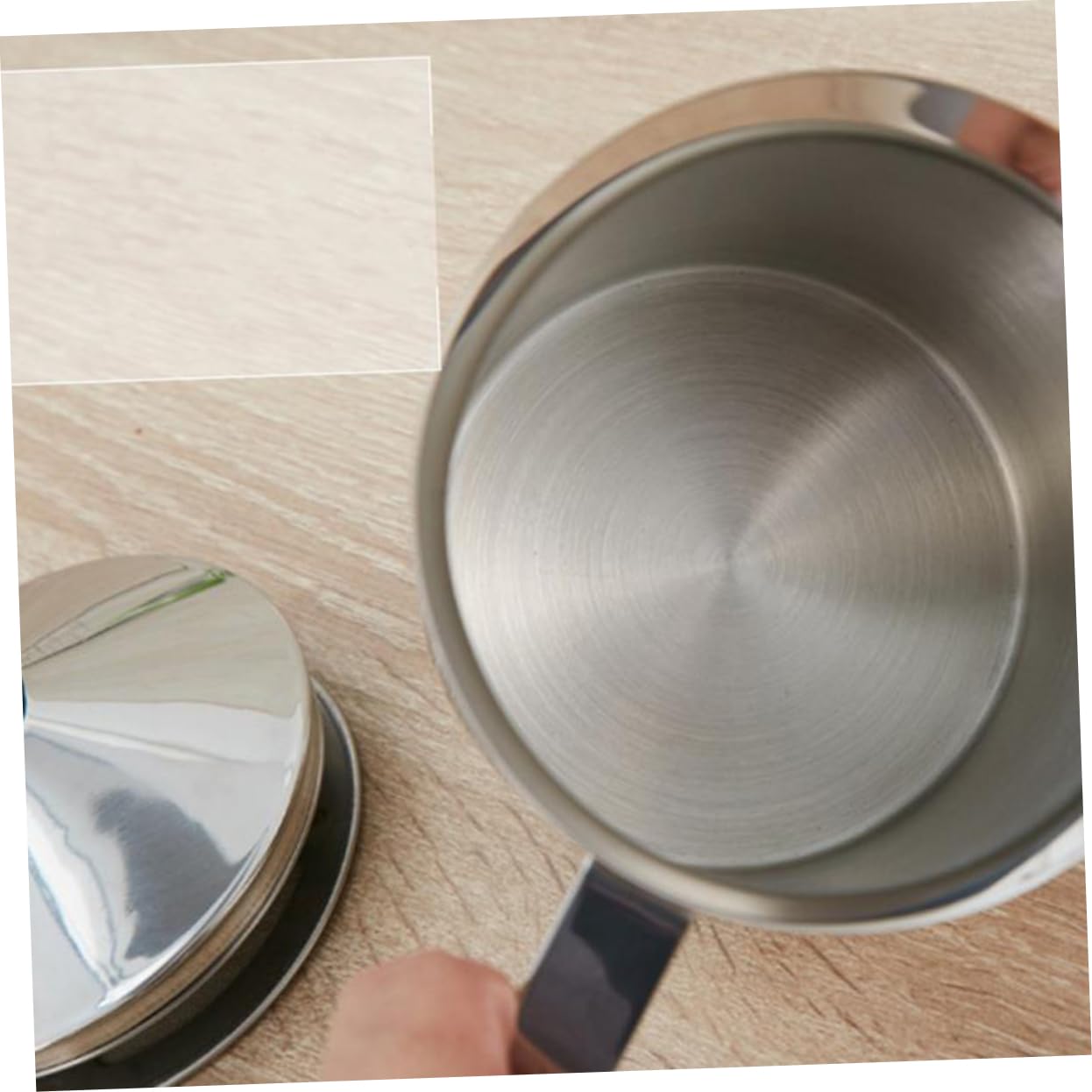 OUNONA 800Cc Manual Milk Frother Stainless Steel Handheld Milk Foamer for Coffee Cappuccino and Latte Heat Resistant Easy to Use with Double Mesh Design