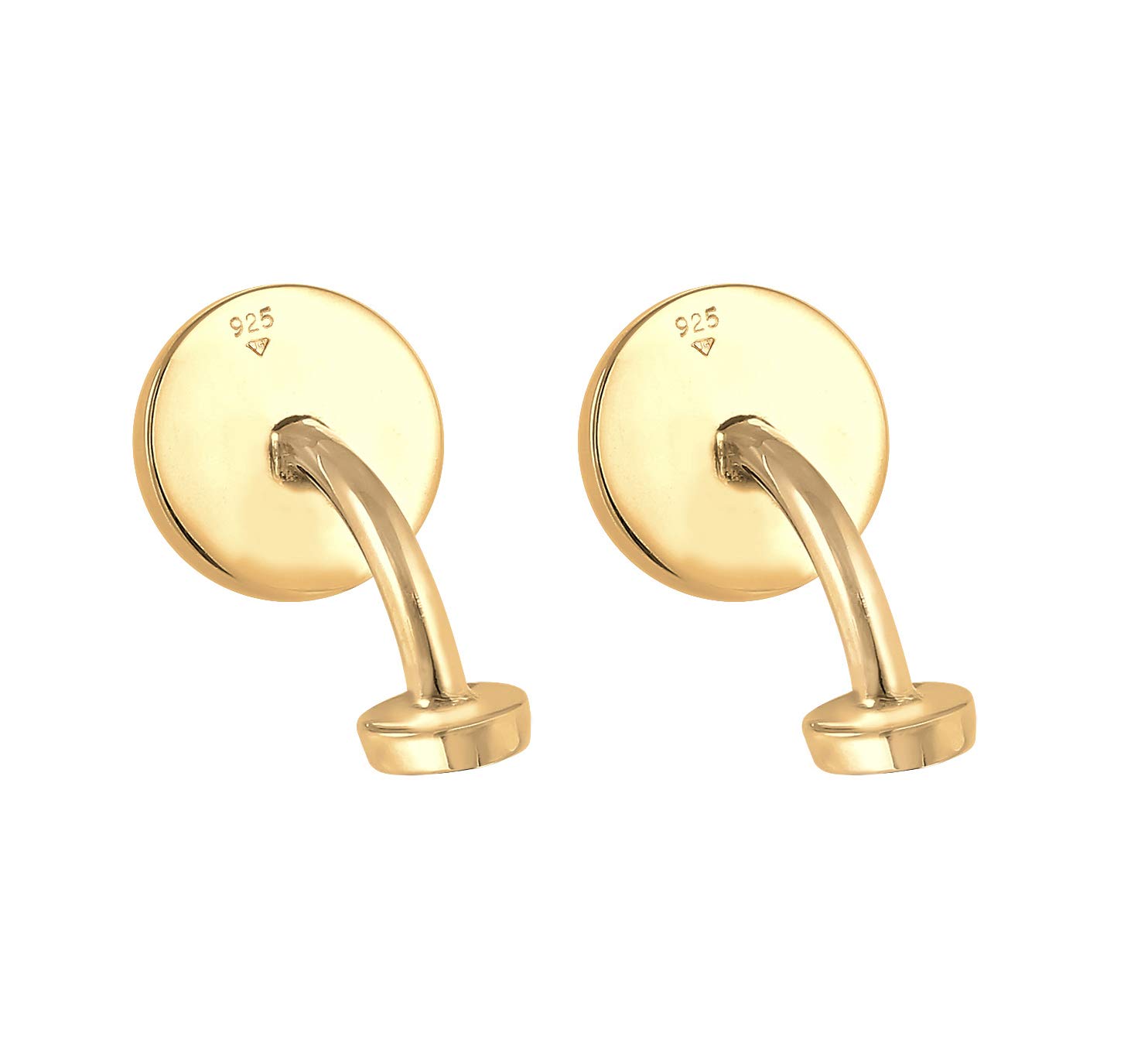 Kuzzoi - Gemelli da uomo in argento Sterling 925 martellato, placcati in oro