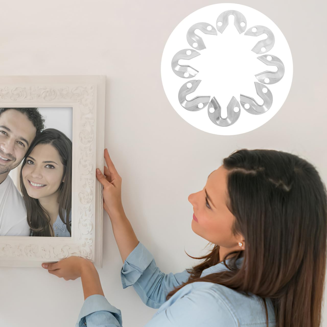 Artibetter Keyhole Hanger Heavy Duty Picture Frame Hanging Kit for Wall Mounting Mirrors Photos Artwork with Secure Fixing Parts 8Pcs - Image 3