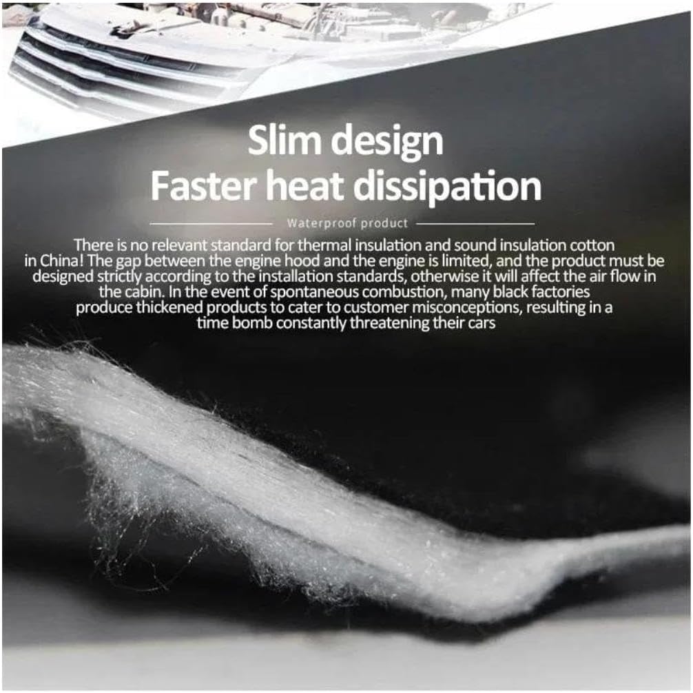 Automobile Insulation for BMW 3 Series G20 2019-2024 Car Engine Hood Sound Pad Fireproof Heat Insulation Cotton Mat Interior Accesories Front Engine Hood Insulation Pad(Style B)