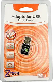 Receptor Wirelless adaptador Wifi Dual Band 2.4Ghz e 5.8Ghz 600mbps com Anatel 8XTECH