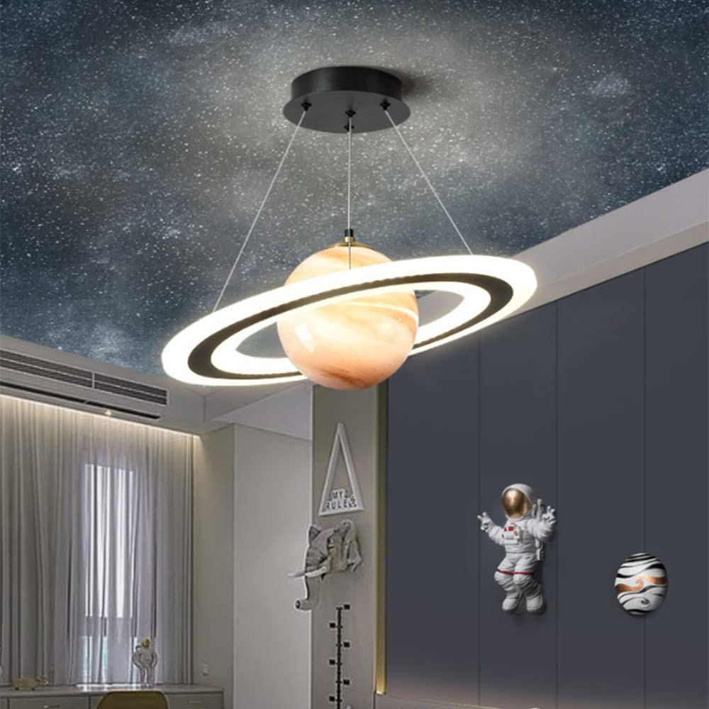 LEGZIT Acrylic Glass Planet Pendant Light Children Room Cartoon LED Hanging Lamp Retro Earth Ball Home Decoration Chandelier Indoor Lighting Fixture