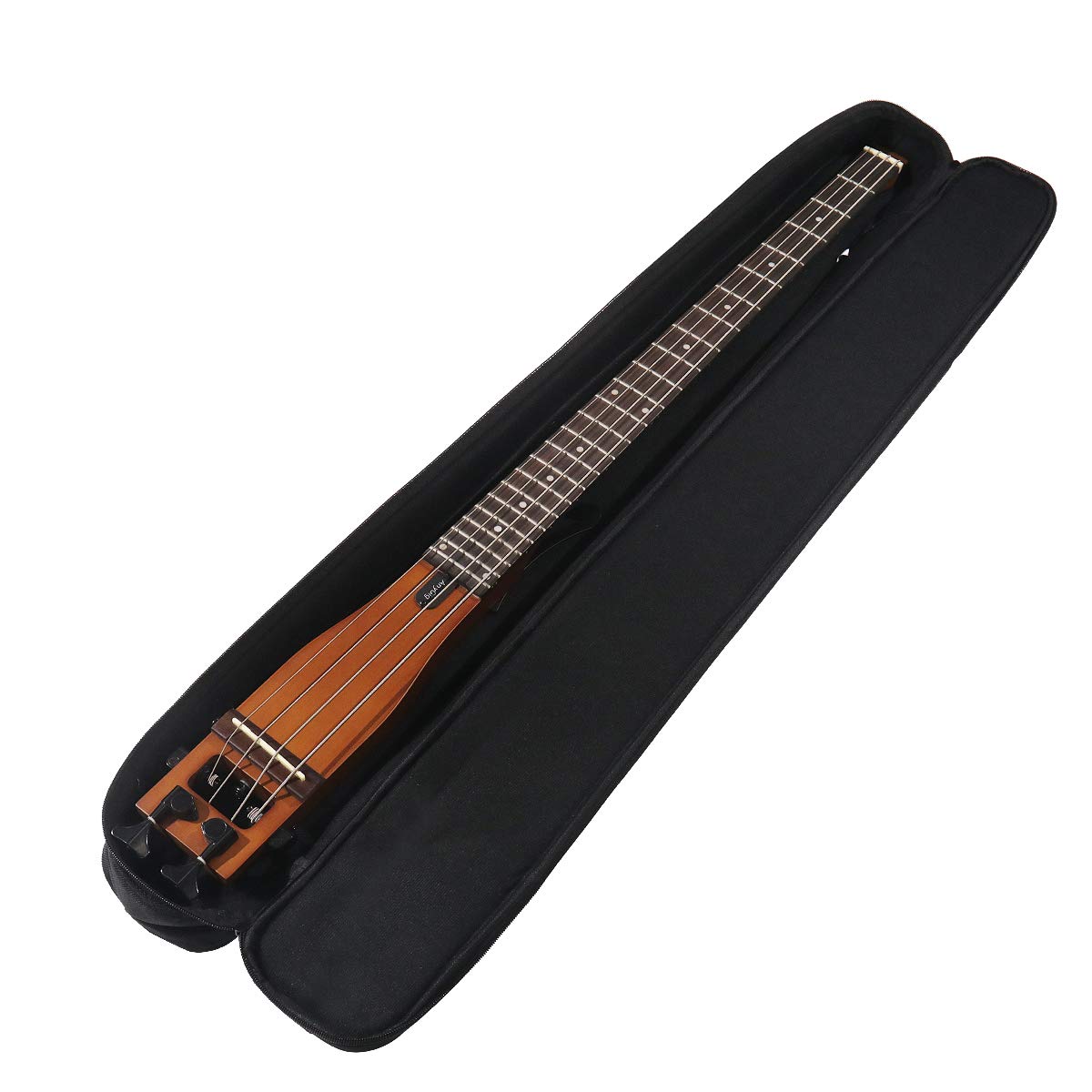 AGB lewa ręka basowa plecak przenośny 4 struny gitara podróżna z torbą gigg (brązowy)