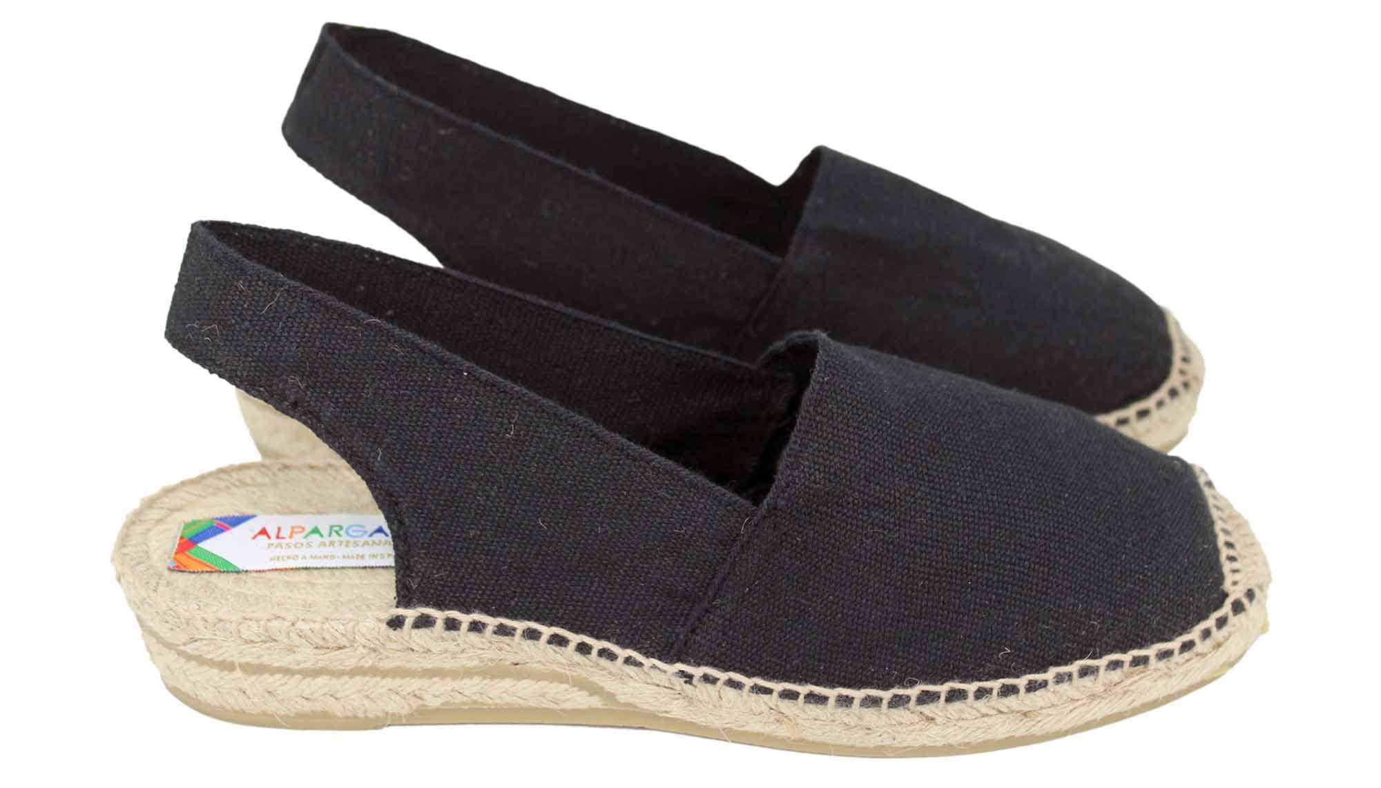 Espadrilles en forme de coin bas fabriquées à la main en Espagne