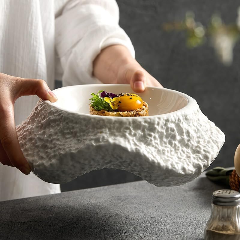 Dessert Plates Ceramic Salad Plate Soup Plate Bowl Plate Hotel Restaurant Dish Tableware Dessert Plate(Small)
