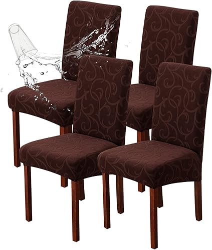 Genina Fundas impermeables para sillas Parsons de comedor, fundas elásticas para sillas Parsons para comedor, cocina, funda protectora para silla de