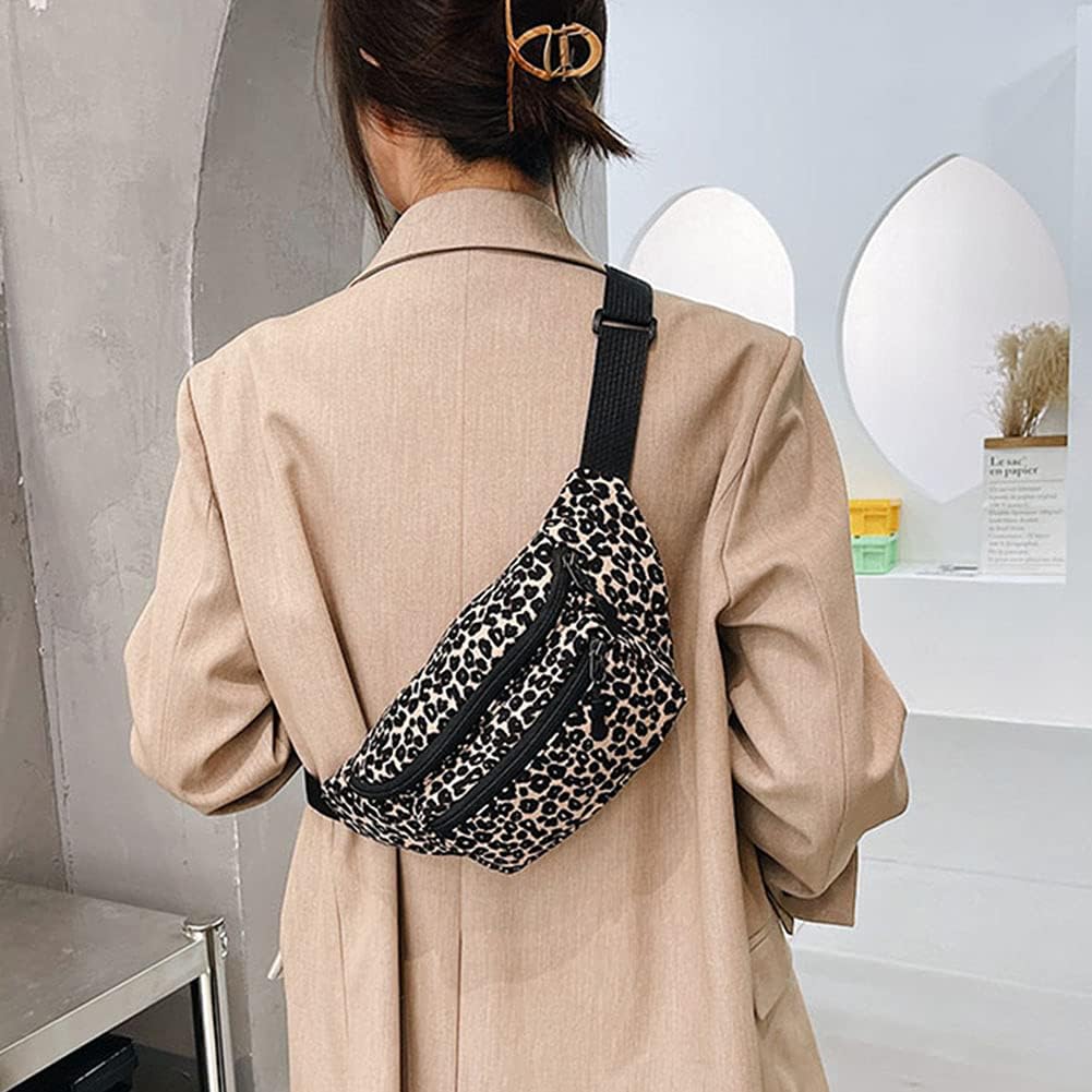 LYEAA Borsa da petto per il tempo libero grande capacità borse moda donna casual leopardo stampa grande marsupio, bianco, 1, alla moda