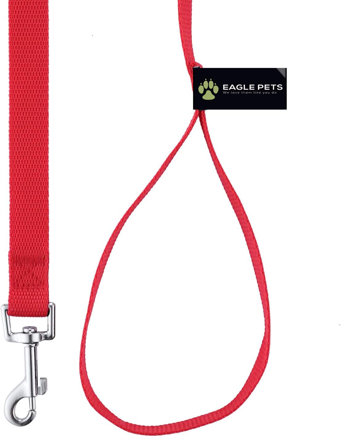 Eagle Pets Nylon Dog Training Leash Long for Training,Walking .Best for Medium to Large Dogs. (RED, 20FT)
