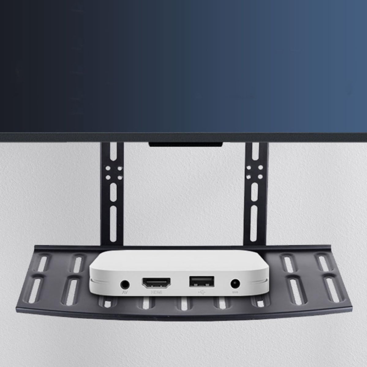 Abaodam Router mit Lochfreier Montage Schwarze Aufbewahrung aus Kaltgewalztem Stahl Platzsparend für Tv Satz Top Boxen im Wohnbereich