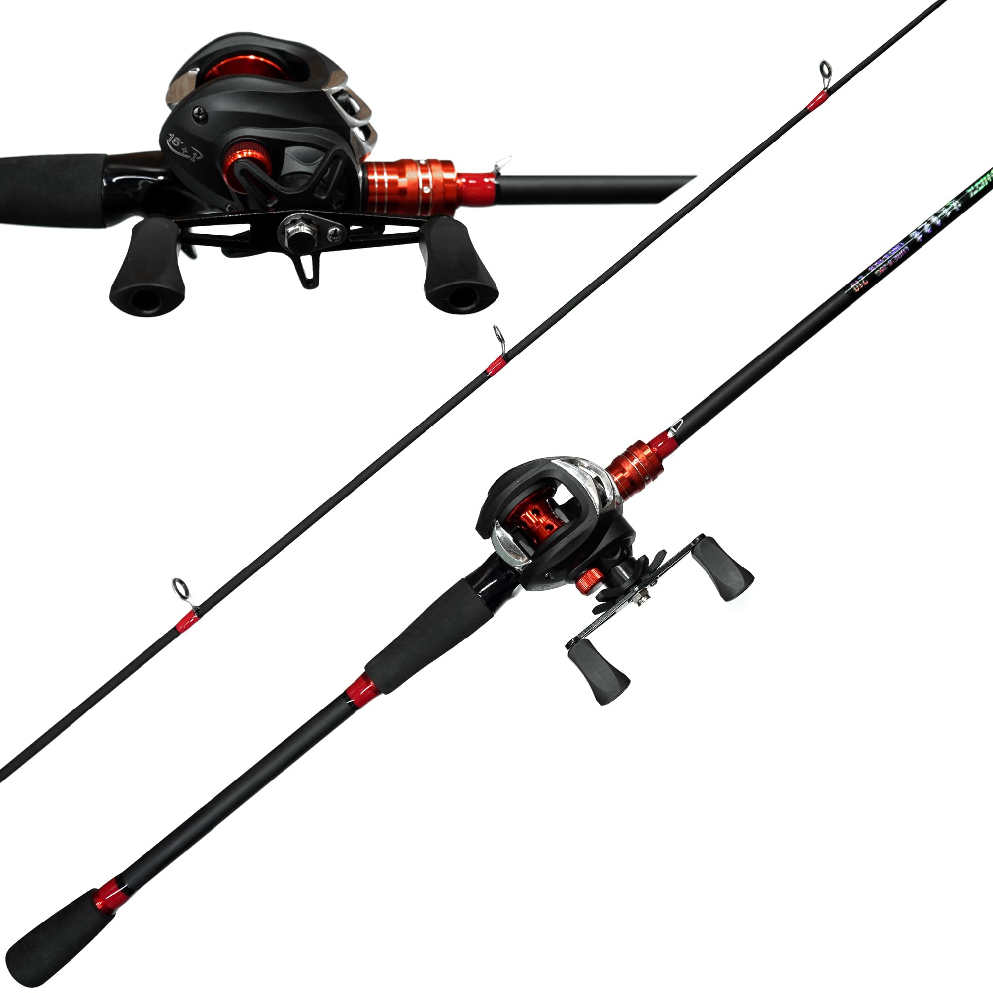 Kilitn Fishing Rod and Reel Combo, Baitcasting Combo Baitcast Reel, 6 Foot 7 Foot 2-Piece, Durable Fiberglass Wrapped Carbon Fiber Rod with