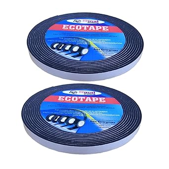 Royal products single side high density adhesive foam tape, weather stripling doors and window insulation Soundproofing Black colour (20 meter * 20 mm * 2mm thickness) (Pack of 2)