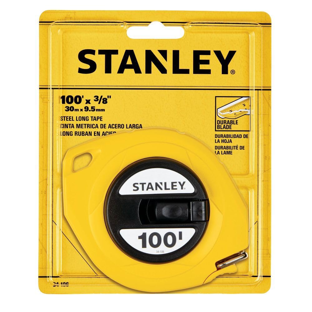 STANLEY Taśma miernicza, podziałka 3/8 cala, 100 stóp, żółta (34-106)
