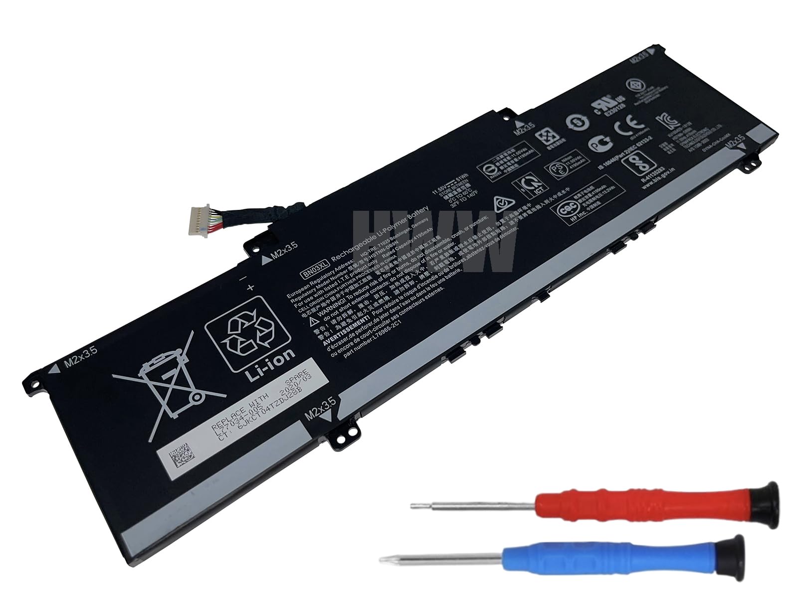 HWW New 11.55V 51Wh 4195mAh BN03XL Battery Compatible with HP Envy X360 13-AR 13-AY 13-BA0010NR 15-ED0006TX 15M-EE0013DX 15T-ED000 2020 HSTNN-OB1O HSTNN-DB9N L76965-2C1 L77034-005 Series