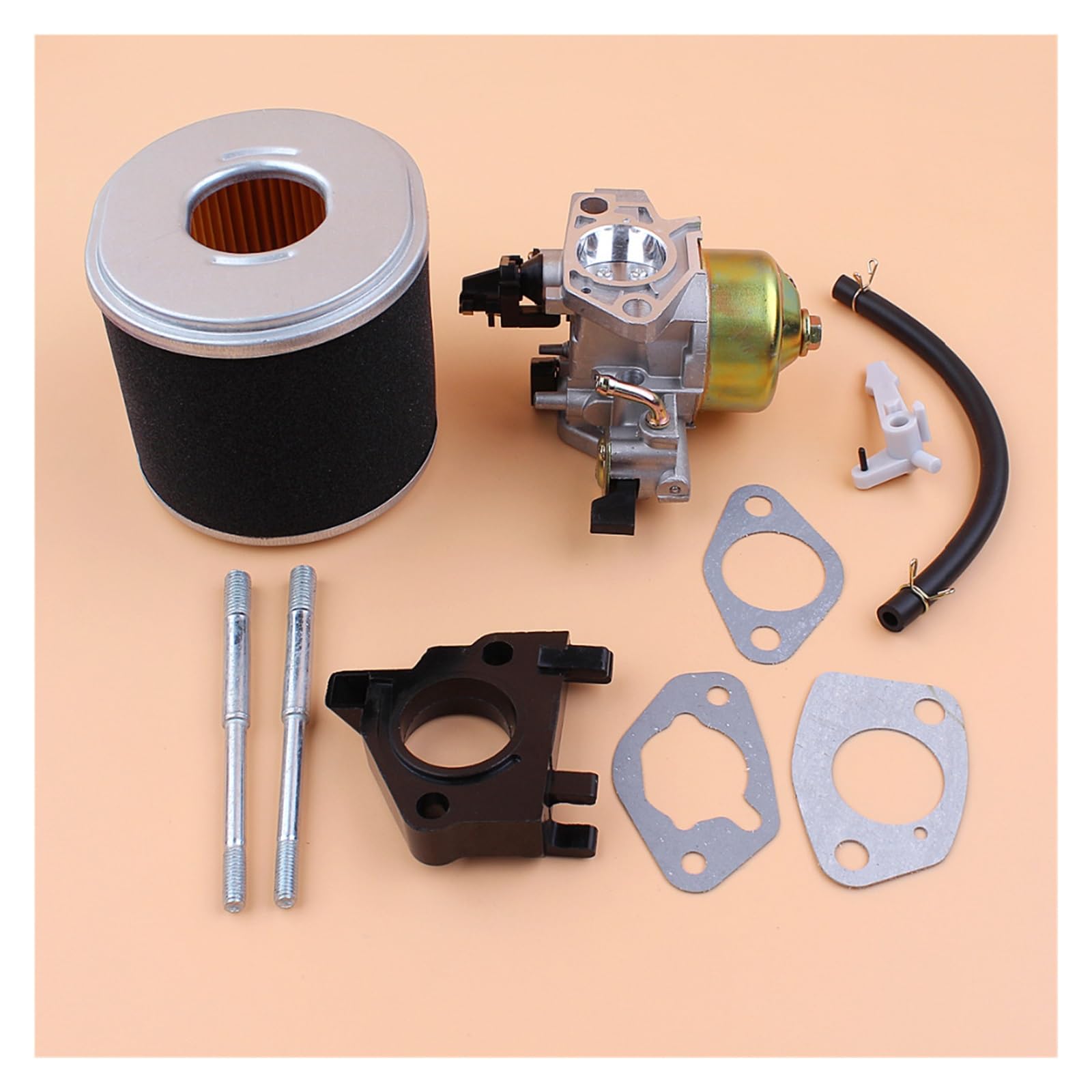 Kit de junta de filtro de aire de perno aislante de carburador ajustable apto for Motor de gasolina GX390 GX 390 188F 13HP