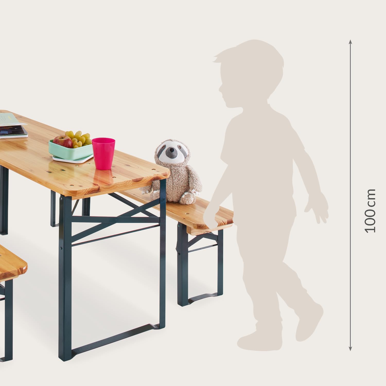 Children's bench and table set for outdoor festivities 'Sepp', 3 parts