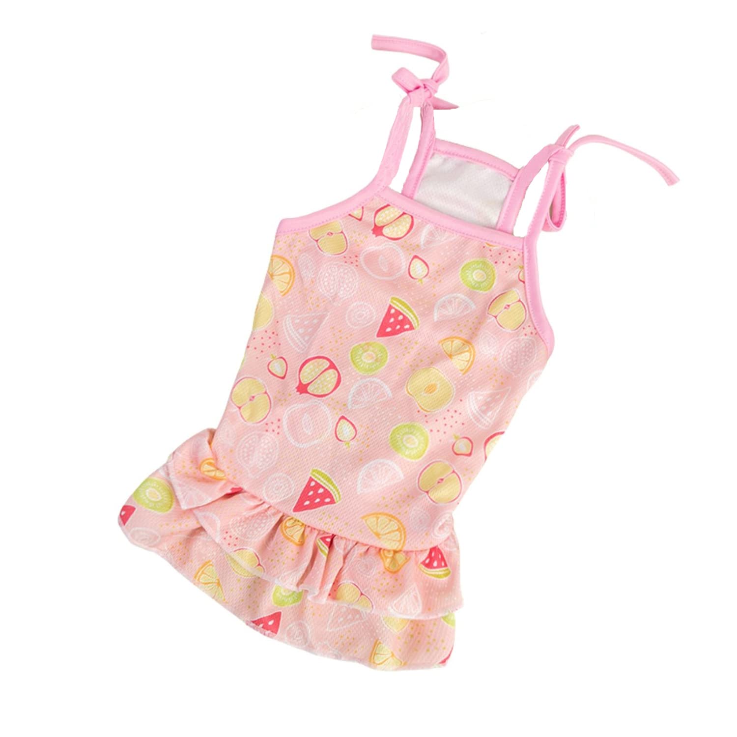 Pet Skirt, Cute Printed Puppy Summer Dress,Tank Top Suitable for Cat Small Medium Dog_M(Fruits)