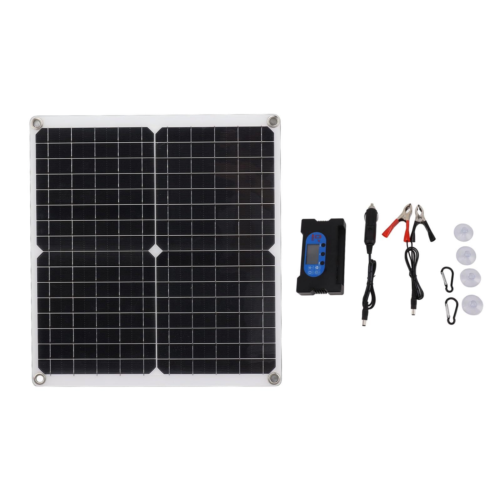 Hyuduo Pannello Solare Kit Modulo Solare da 25 W con Controller 100 A Protezione del Circuito di Uscita Stabile Installazione Semplice per Strumenti di Illuminazione da Campeggio per