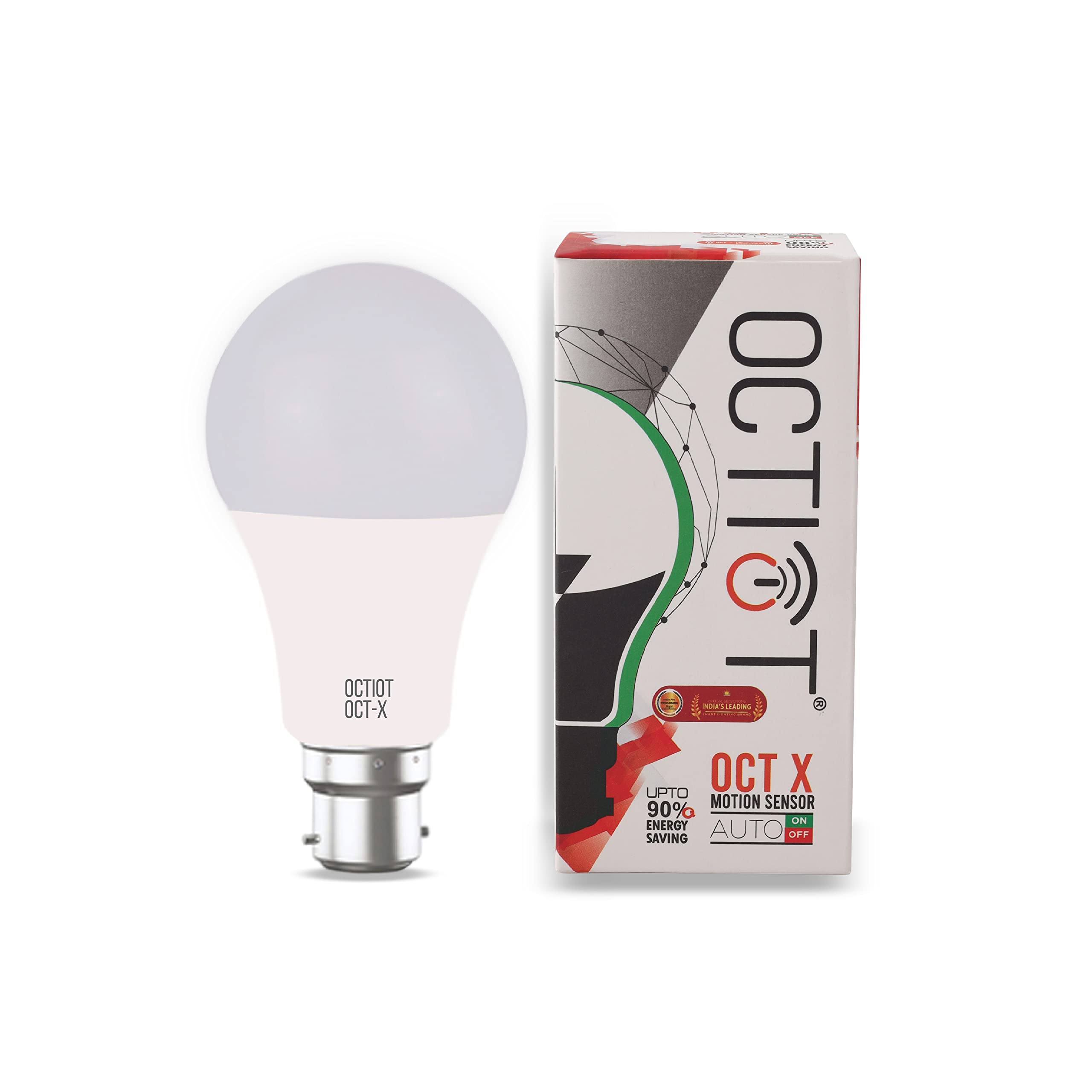 OCT X Motion Sensor Light, Motion Sensor Light, Radar Motion Sensor LED Bulb 10W Cool White (6500K)| Pack of 1