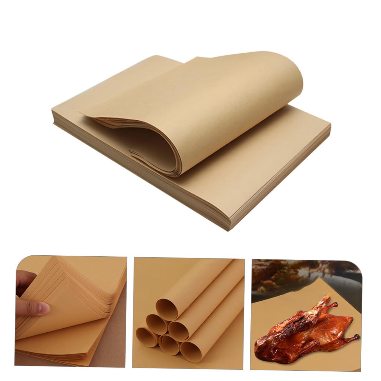 TOYANDONA Papel Para Alimentos y Sándwiches 29x29 Cm 70 g Sin Encerado Pulpa De Madera Resistente a Grasas Uso Alimenticio Desechable Para Envolver Carnes, Quesos y Hamburguesas 300 Hojas