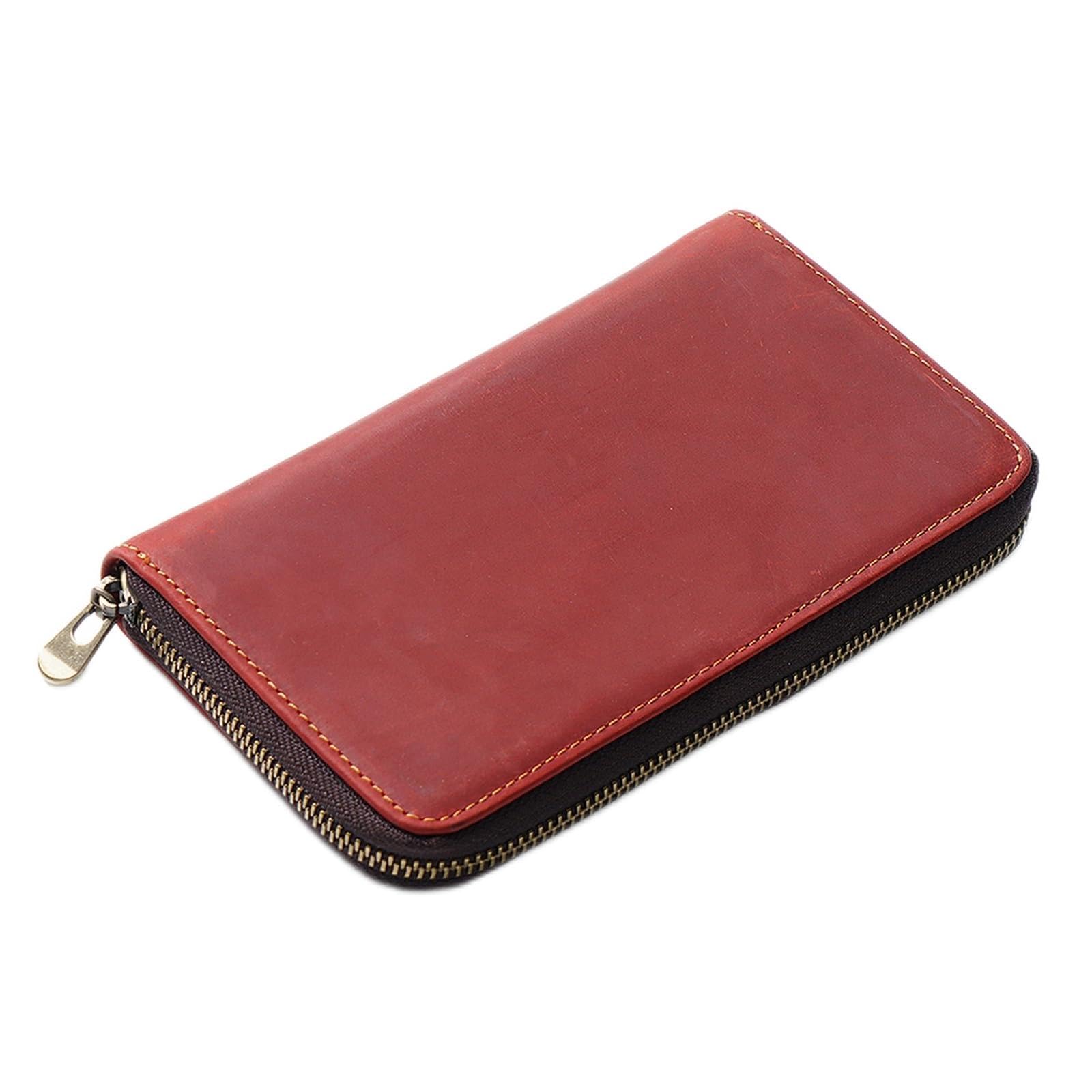 Kategoria: Skórzane torby pisakowe Piórnik skórzany z zamkiem błyskawicznym 18x10,5x2,5 cm wielokolorowy(Burgundy)
